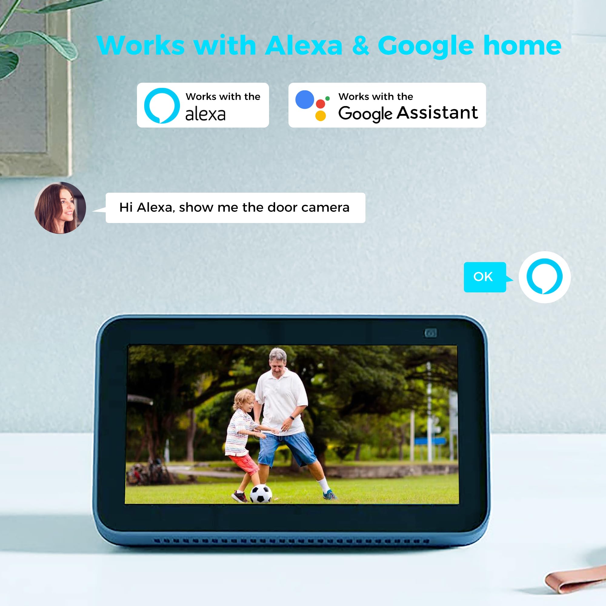 G2 Solar Security Camera Outdoor - 360° Pan/Tilt View, 2-Way Audio, Motion Detection, Alexa/Google Home Compatible - Weatherproof Wireless Surveillance for Home & Business Security - Perfect for Backyard, Garage & Property Monitoring