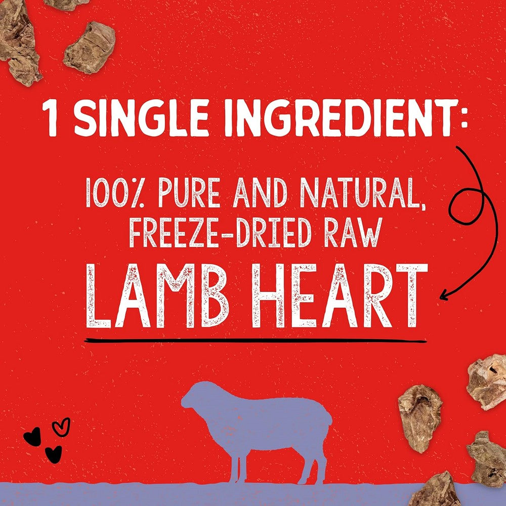 Premium Freeze Dried Lamb Heart Dog Treats - All-Natural, High-Protein Training Rewards & Dental Chews for Puppies & Adult Dogs - Perfect for Outdoor Adventures & Training Sessions