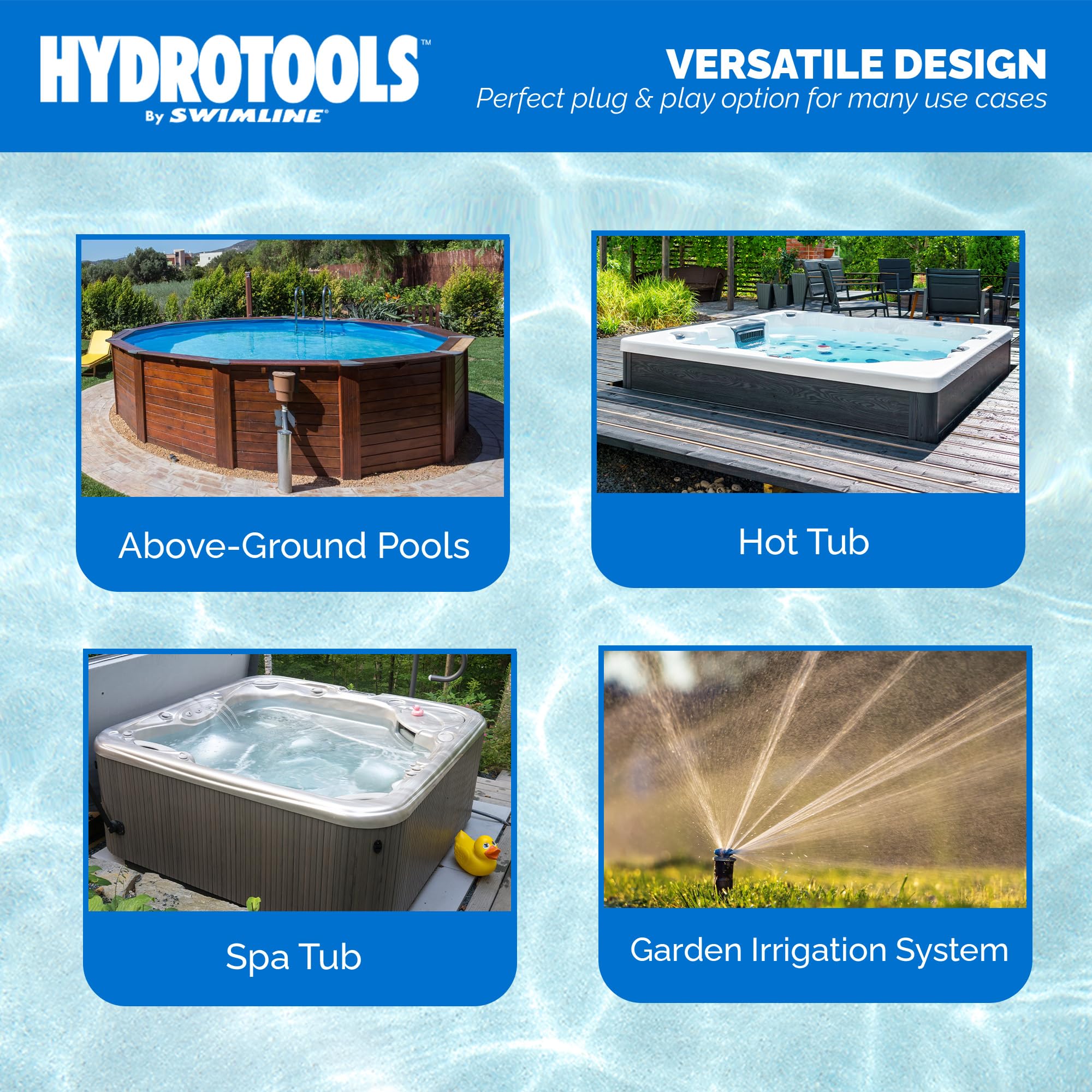 SWIMLINE HYDROTOOLS 1.5 HP 2-Speed Above-Ground Pool Pump Motor | Hydro-Flo Technology | 5820 GPH Flow Rate | Horizontal Installation | Perfect for Backyard Swimming Pools & Water Circulation