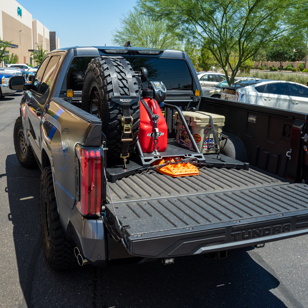 2022-2024 Toyota Tundra SDHQ Built-In Bed Chase Rack - Heavy Duty Off-Road Truck Accessory for Overlanding & Adventure Gear Storage