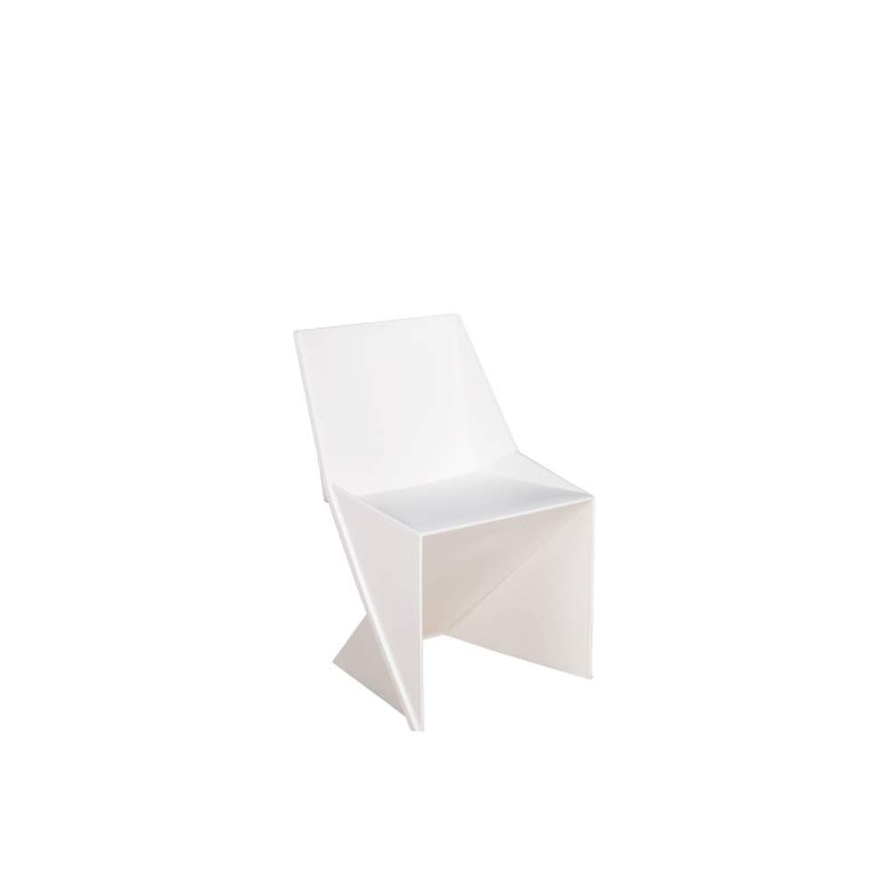 LRZS Modern Plastic Z-Chair - Geometric Diamond Design, Fashionable S-Shaped Leisure Chair for Indoor & Outdoor Use - Perfect for Patio, Garden, Poolside and Contemporary Home Decor (White)
