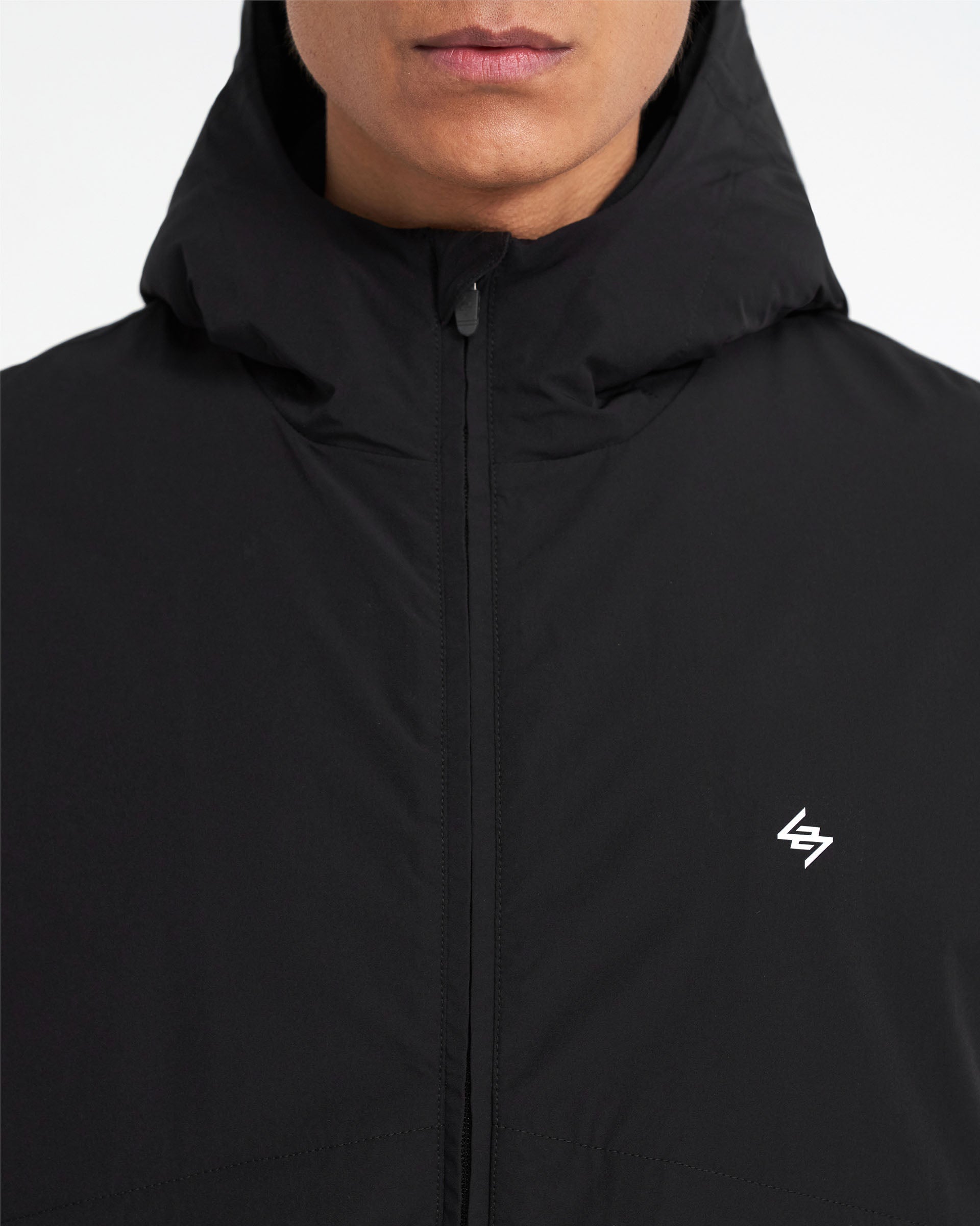 247 Hooded Training Jacket for Men & Women - Lightweight Waterproof Windbreaker for Running, Gym & Outdoor Sports - Jet Black
