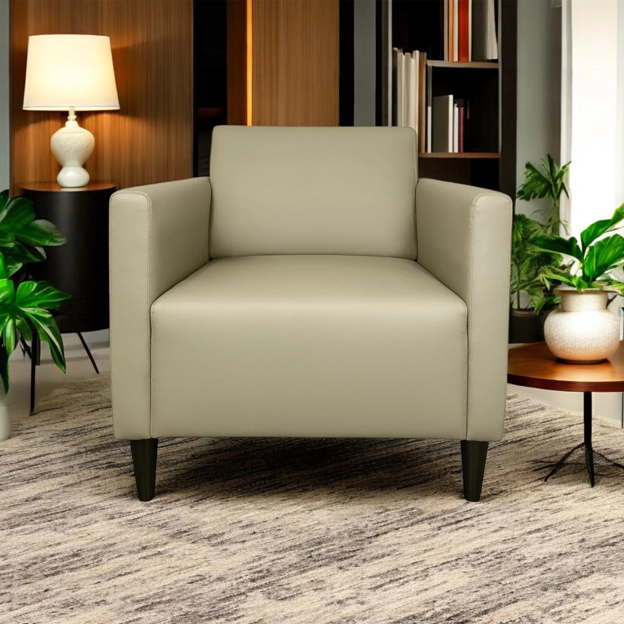 Haru Armchair - Modern Accent Chair for Living Room, Bedroom & Office - Comfortable Upholstered Lounge Chair with Wooden Legs - Perfect for Relaxing, Reading & Decorating Your Home