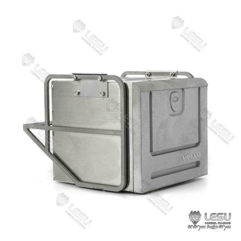 LESU Metal Exhaust Tank Pipe Battery Box Chimney Toolbox for 1/14 Scale Tamiya RC Model Tractor Truck Trailer & FH16 FH12 - Durable Upgrade Parts for RC Construction Vehicle Scenes & Display Models