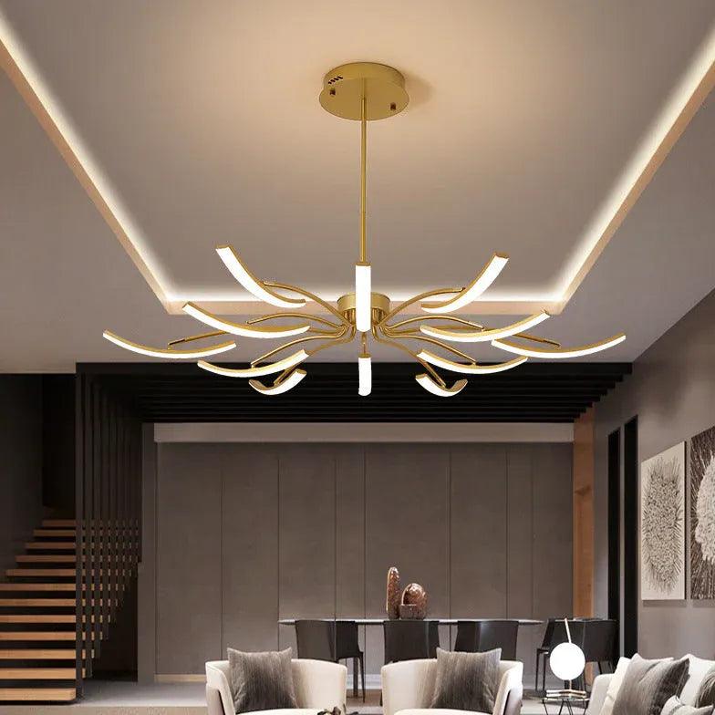 Modern Wave Shaped Pendant Light with Adjustable Arm - Elegant Hanging Lamp for Living Room, Bedroom, or Dining Area Lighting