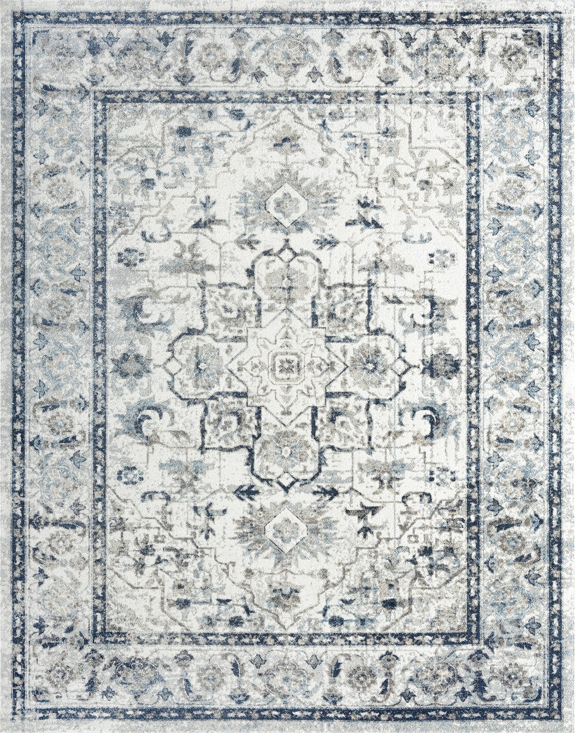 Tayse Adrienne Traditional 5x7 Area Rug - Soft Cream Living Room, Dining Room, Bedroom Rug - Perfect for Home Decor, Office & High Traffic Areas