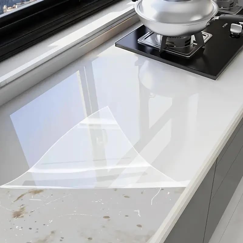 LIVECOOL Clear Self-Adhesive Vinyl Film - 17x78 Inch Transparent Contact Paper for Drawers, Kitchen Cabinets, Desks & Fridge - Removable Protective Cover - Perfect for Home Organization & DIY Projects