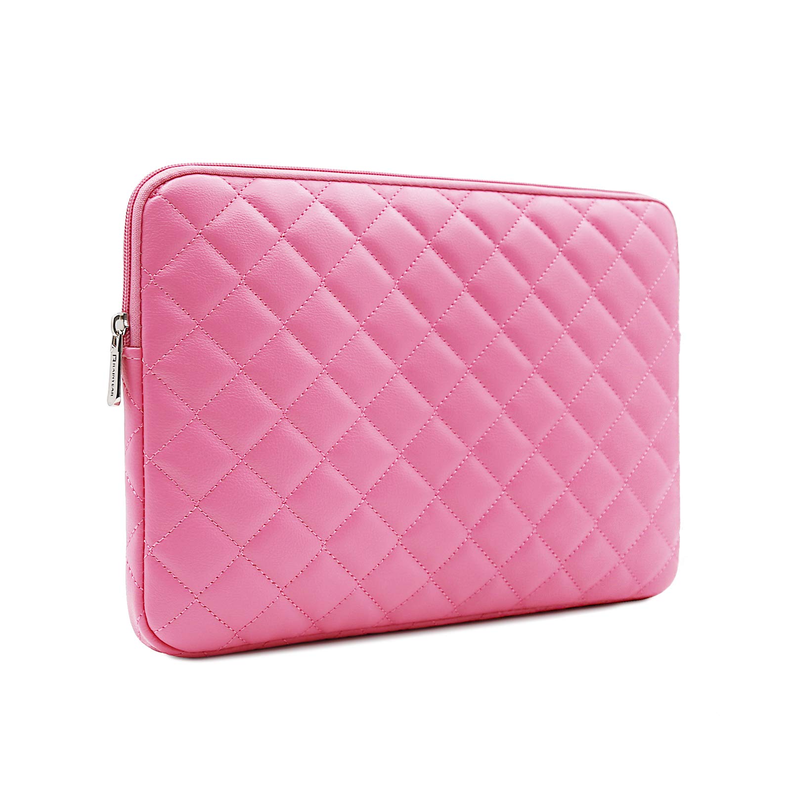 RAINYEAR 16 Inch MacBook Pro Sleeve Case - Diamond PU Leather Shockproof Laptop Bag with Zipper, Water Resistant Protective Cover for 16