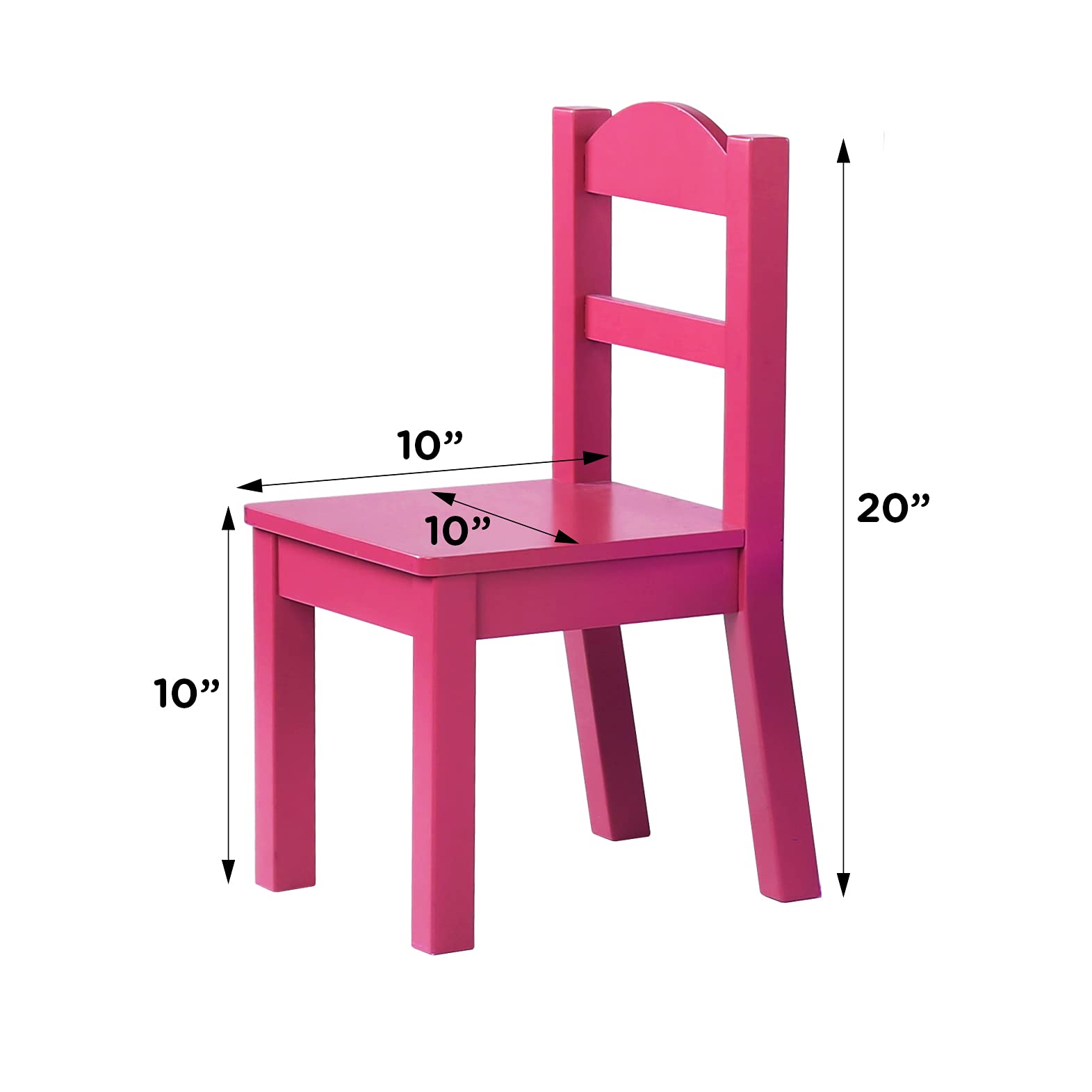 Humble Crew Kids Wood Table and 4 Chairs Set - White, Pink, Purple | Children's Playroom Furniture for Arts, Crafts & Snack Time | Durable Wooden Table & Chair Set for Toddlers & Preschoolers