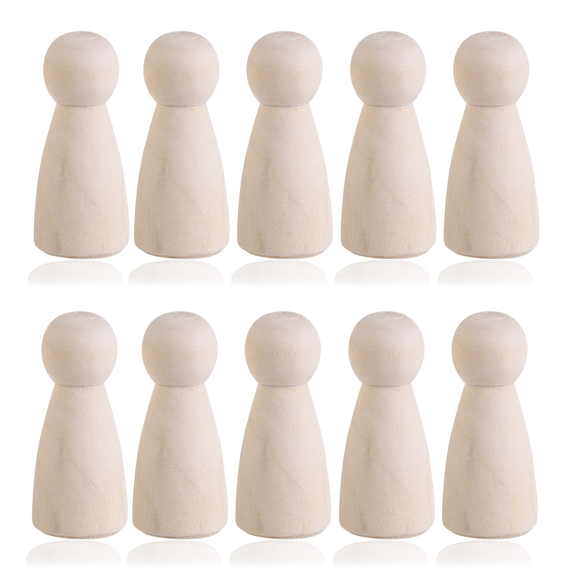 10pcs Blank Wooden Cake Toppers for DIY Wedding, Birthday Party Decorations - Customizable Cake Decor for Special Occasions