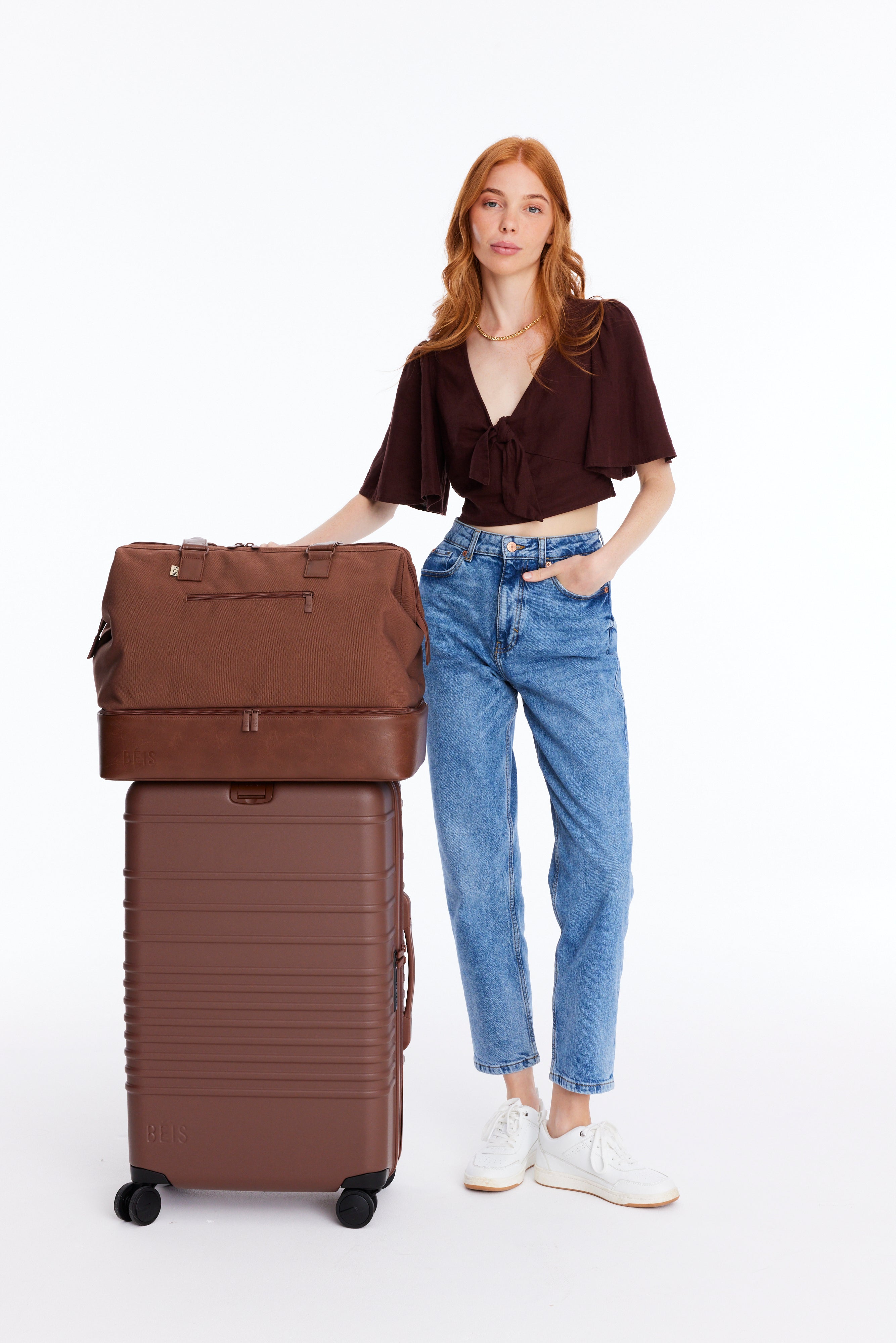 Premium Maple Convertible Weekender Bag - Stylish & Spacious Travel Duffel for Weekend Getaways, Gym, Work & Overnight Trips
