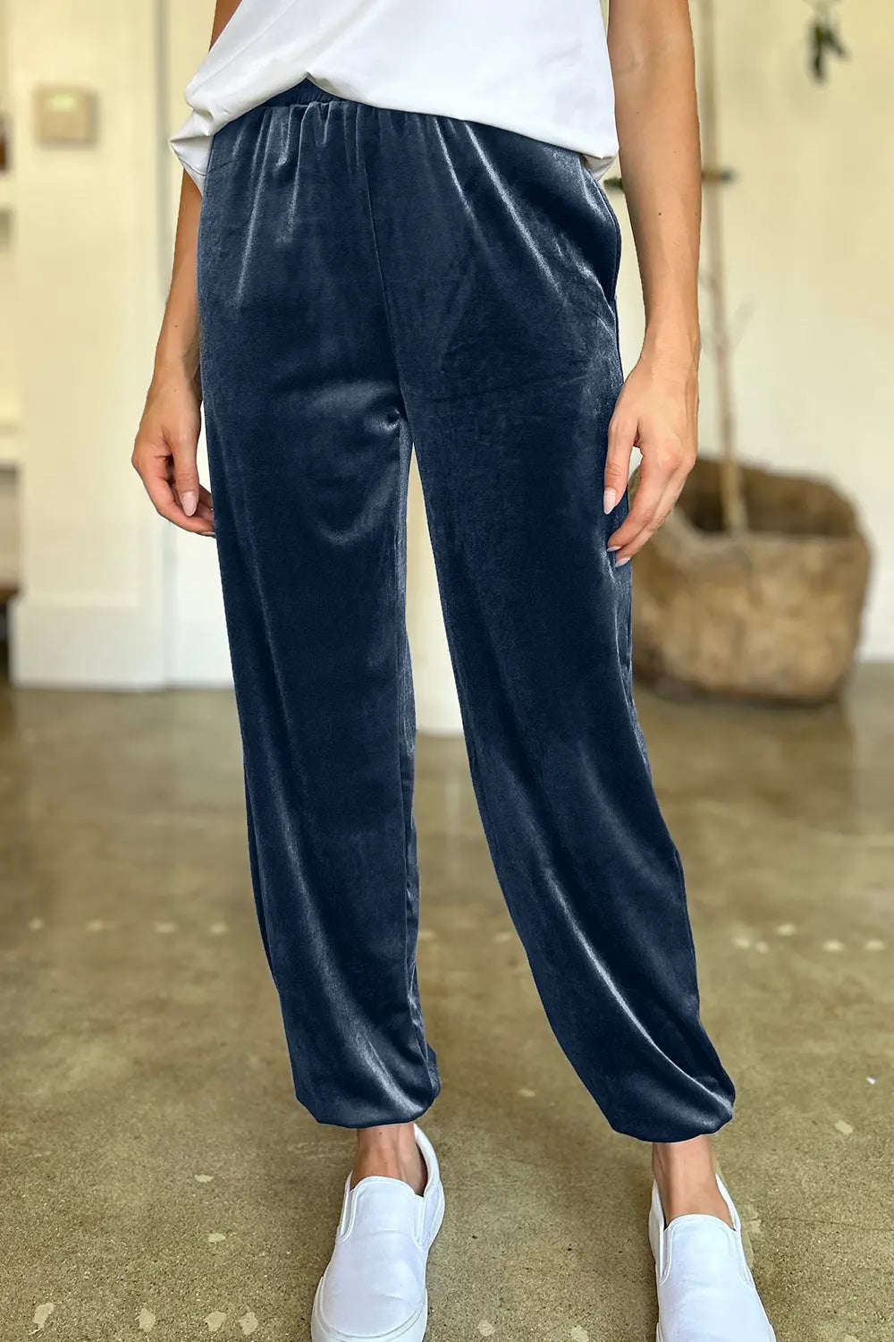 Comfortable Stretch Pocketed Elastic Waist Joggers for Women - Soft Lounge Pants for Running, Yoga & Casual Wear