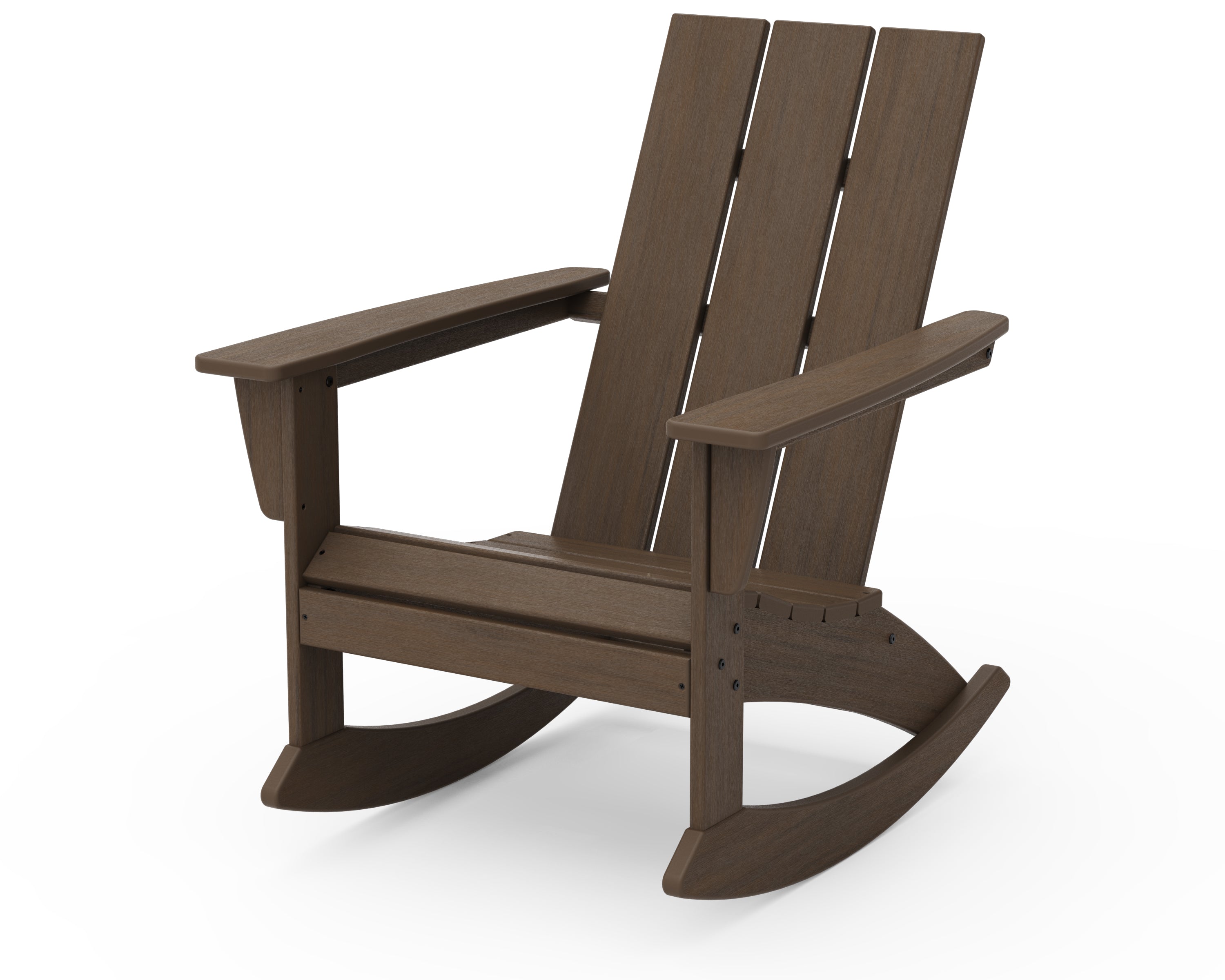POLYWOOD Modern Adirondack Rocking Chair - Durable Outdoor Furniture for Patio, Garden & Poolside Relaxation | All-Weather Resin Wicker Design | Comfortable Rocking Motion | Perfect for Backyard, Deck or Porch