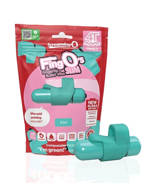 Screaming O 4T FingO Slim Vibrating Finger Massager - Kiwi Green - Relaxing Personal Massage for Stress Relief & Intimate Pleasure - Perfect for Couples & Solo Use at Home or Travel