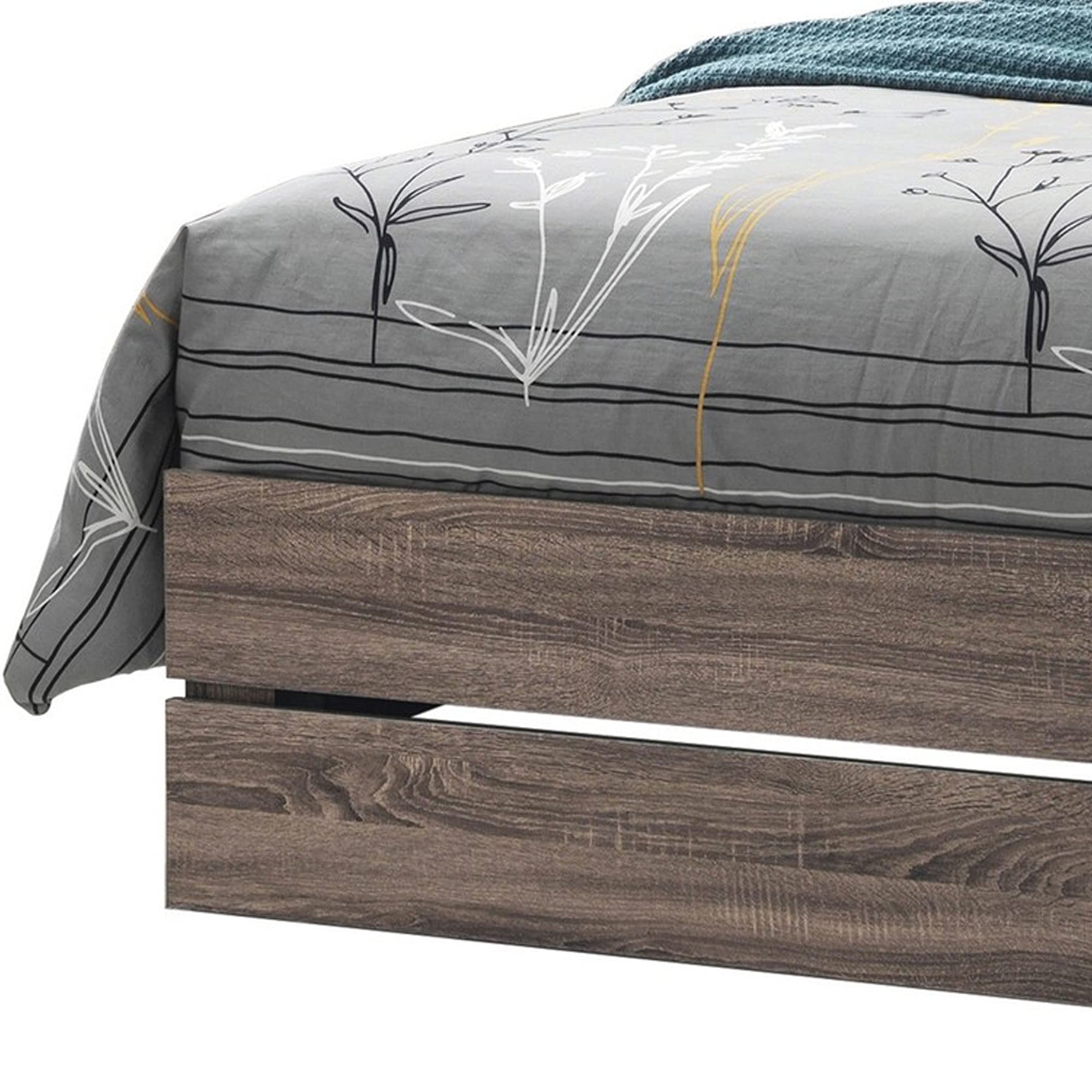 Benjara BM242644 Queen Size Bed Frame with Panel Headboard & Footboard in Rich Brown - Perfect for Master Bedroom, Guest Room & Modern Home Decor
