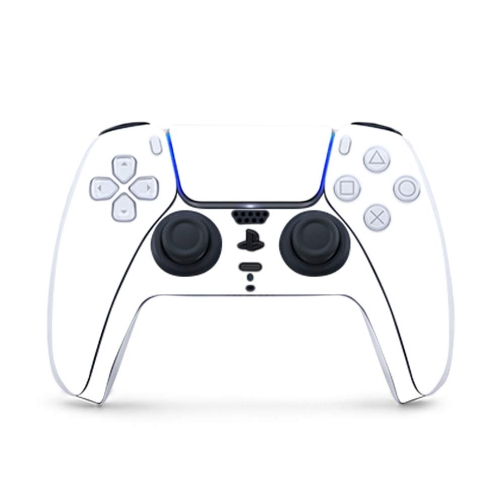 MightySkins PS5 Controller Skin - Solid White Vinyl Decal Wrap Cover | Protective & Durable Custom Design | Easy to Apply & Remove | Made in USA | Perfect for Gaming Protection & Personalization