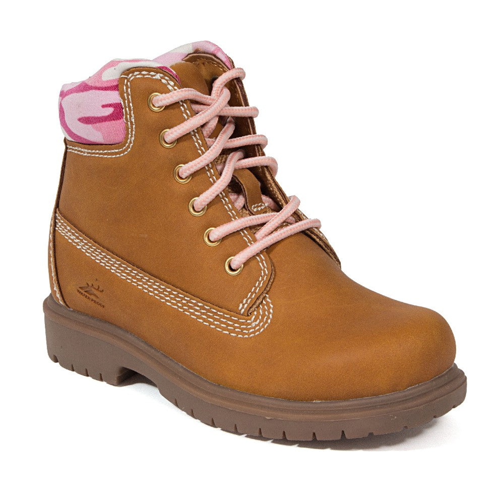 **Kids' Mak2 Sneakers in Dark Wheat & Pink Camo - Stylish & Comfortable Shoes for School, Play & Everyday Wear**