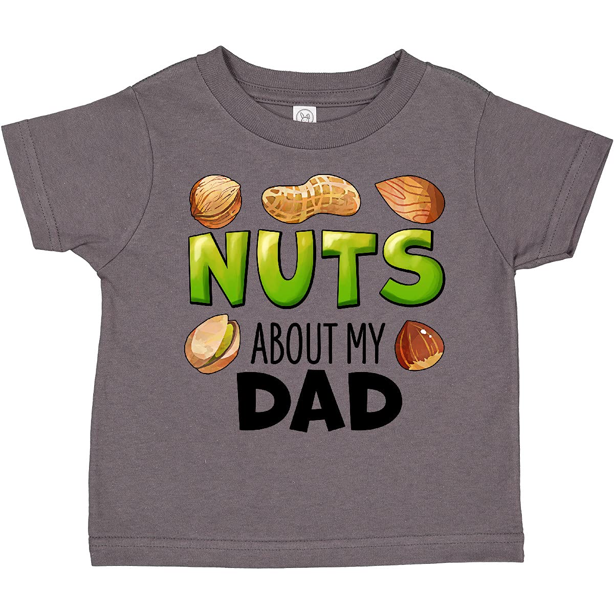 Inktastic 'Nuts About My Dad' Peanut Almond Pistachio Toddler T-Shirt - Cute Father's Day Gift for Kids & Fun Family Outfits