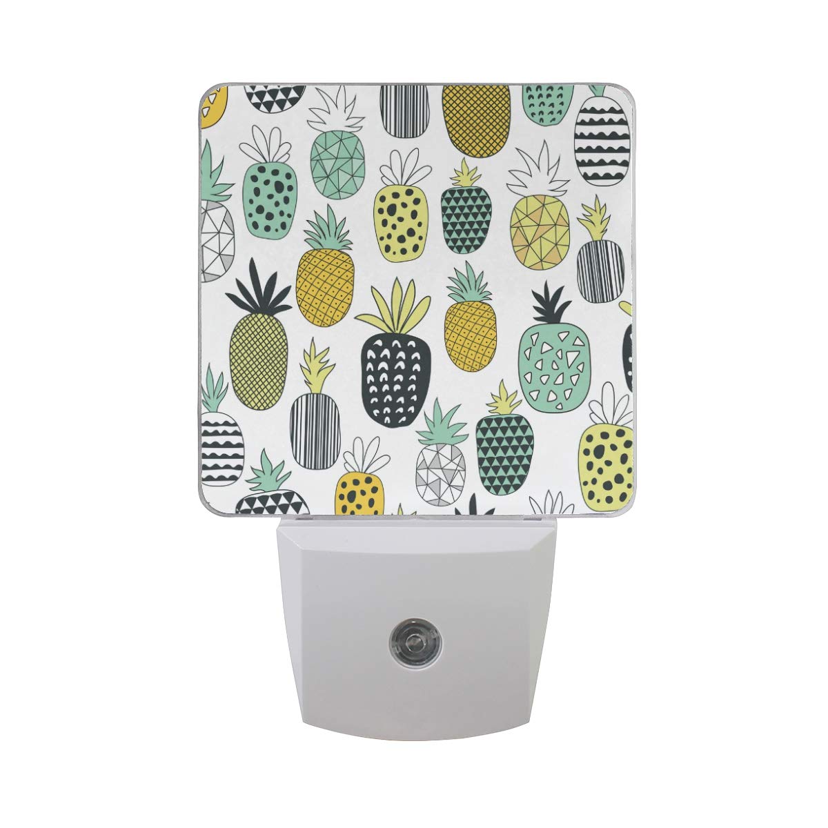 VIKKO Seamless Cartoon Pineapple Night Light Plug-in 2 Pack - LED Dusk to Dawn Sensor Nightlight for Kids & Adults - Perfect for Bedroom, Nursery, Living Room, Hallway & Home Decor | Creates Cozy Ambiance for Nighttime Reading & Safe Navigation