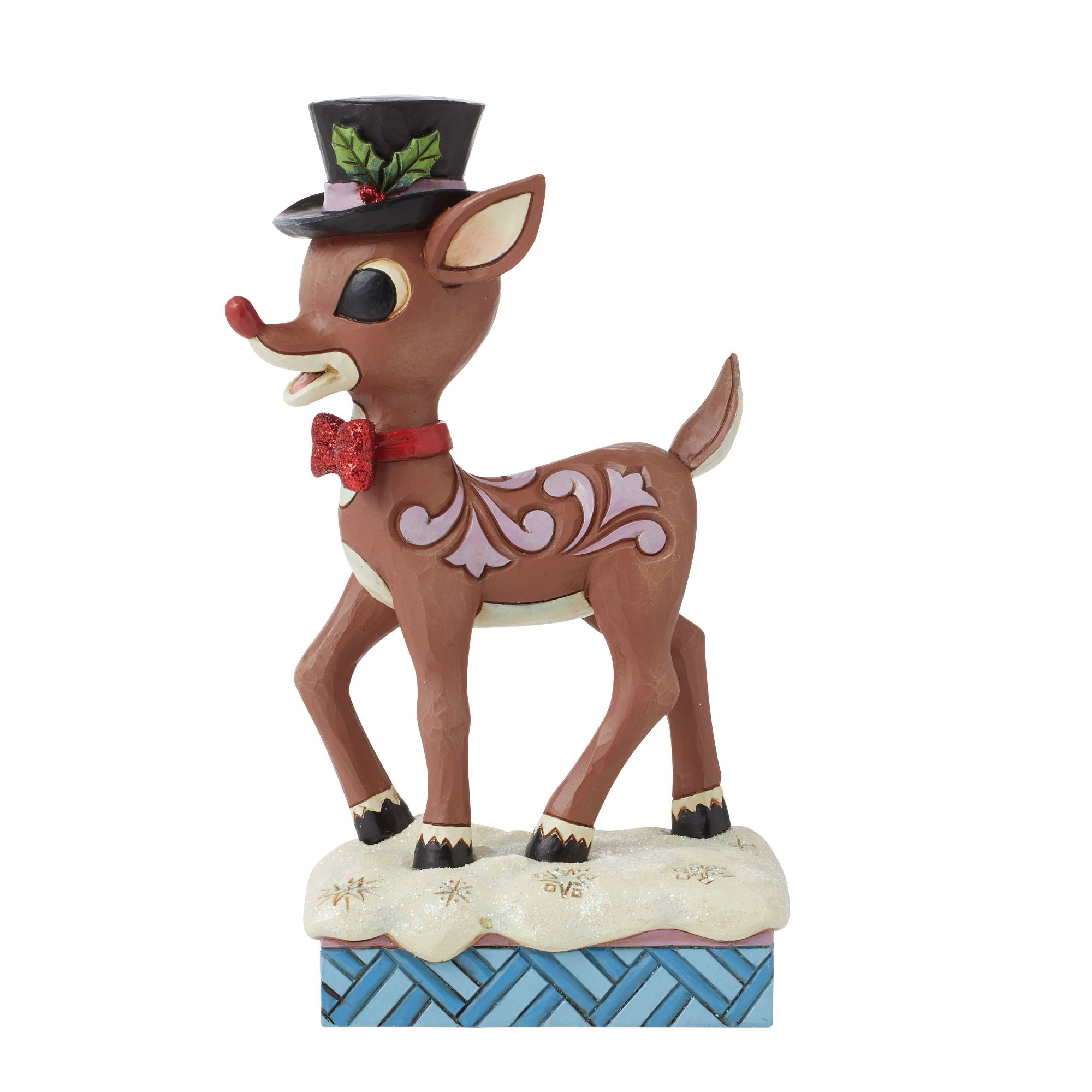 Rudolph in Top Hat & Bowtie - Christmas Holiday Decorations for Home, Office & Party Festive Decor