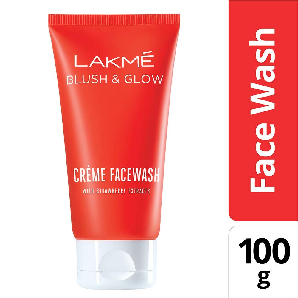 Lakmé Strawberry Creme Face Wash - 100g | Gentle Cleansing for Glowing Skin | Perfect for Daily Skincare Routine & Makeup Removal