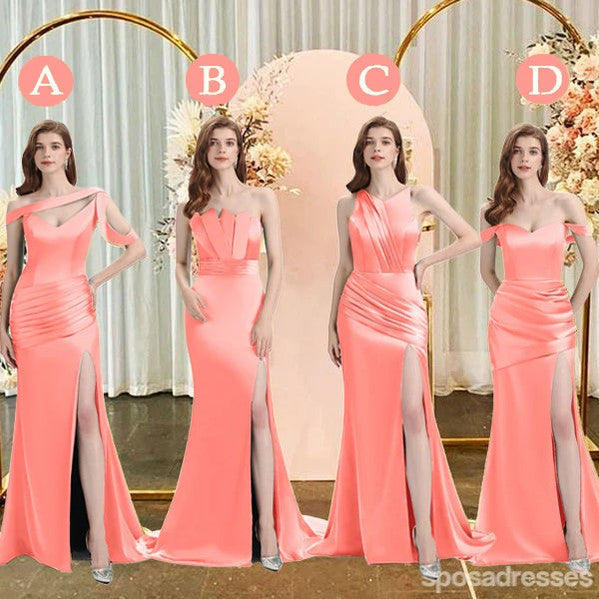 Affordable Mismatched Coral Mermaid Bridesmaid Dresses - WG1082 | Perfect for Beach Weddings, Formal Events & Special Occasions