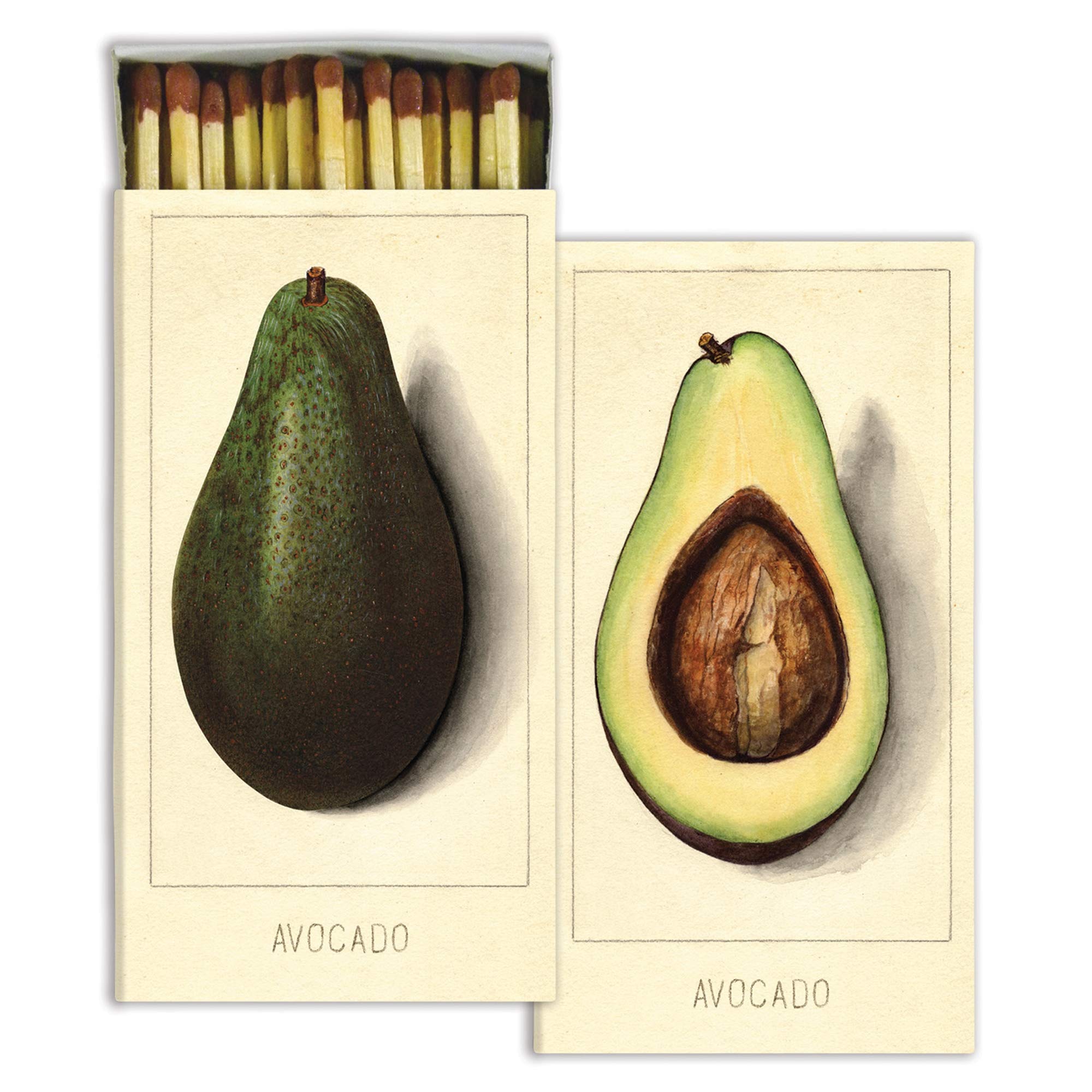 Premium Avocado-Shaped Match Box with Wooden Matches - Modern Decorative Home Accessory for Lighting Candles, Fireplaces & Grills | Perfect for Kitchen, Dining Table & Outdoor Camping