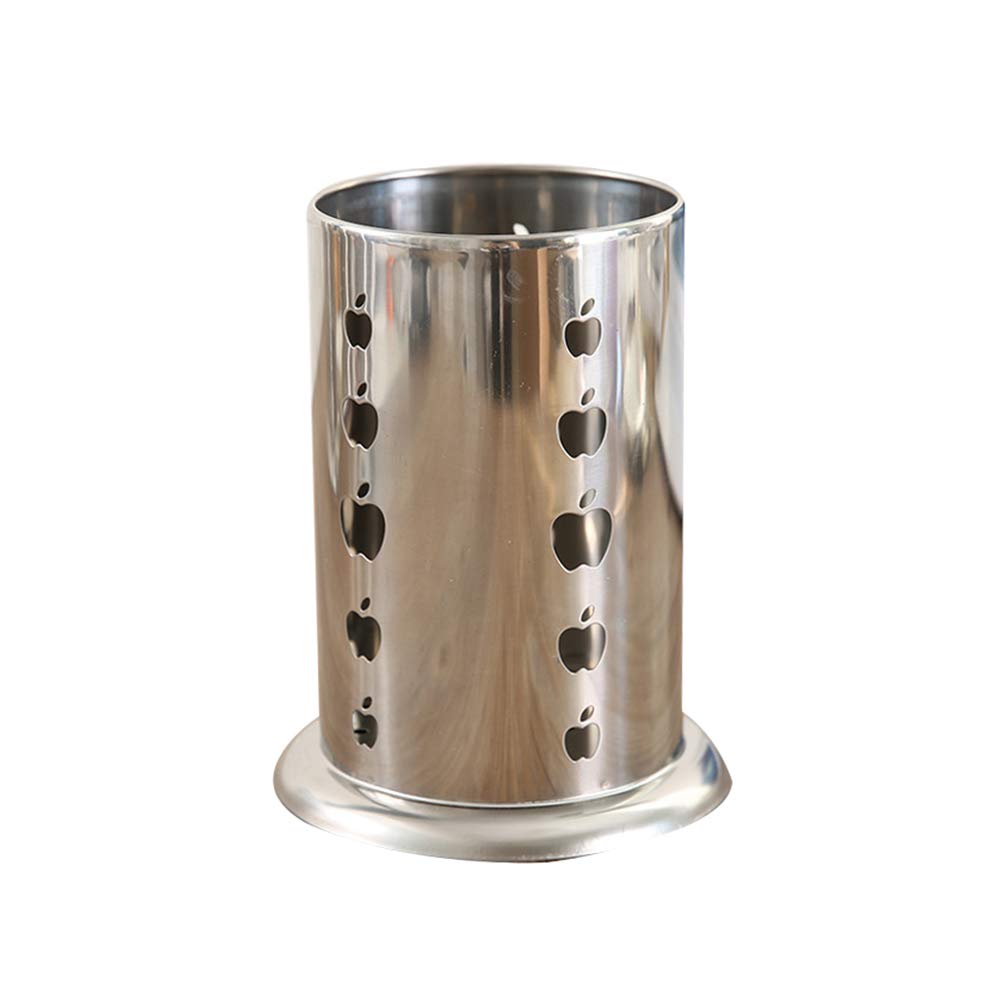 DOITOOL Stainless Steel Kitchen Utensil Holder with Drain Holes - Thickened Tableware Organizer for Chopsticks, Spoons & Forks - Fruit-Shaped Design for Countertop Storage - Perfect for Kitchen, Dining Room & Restaurant Use
