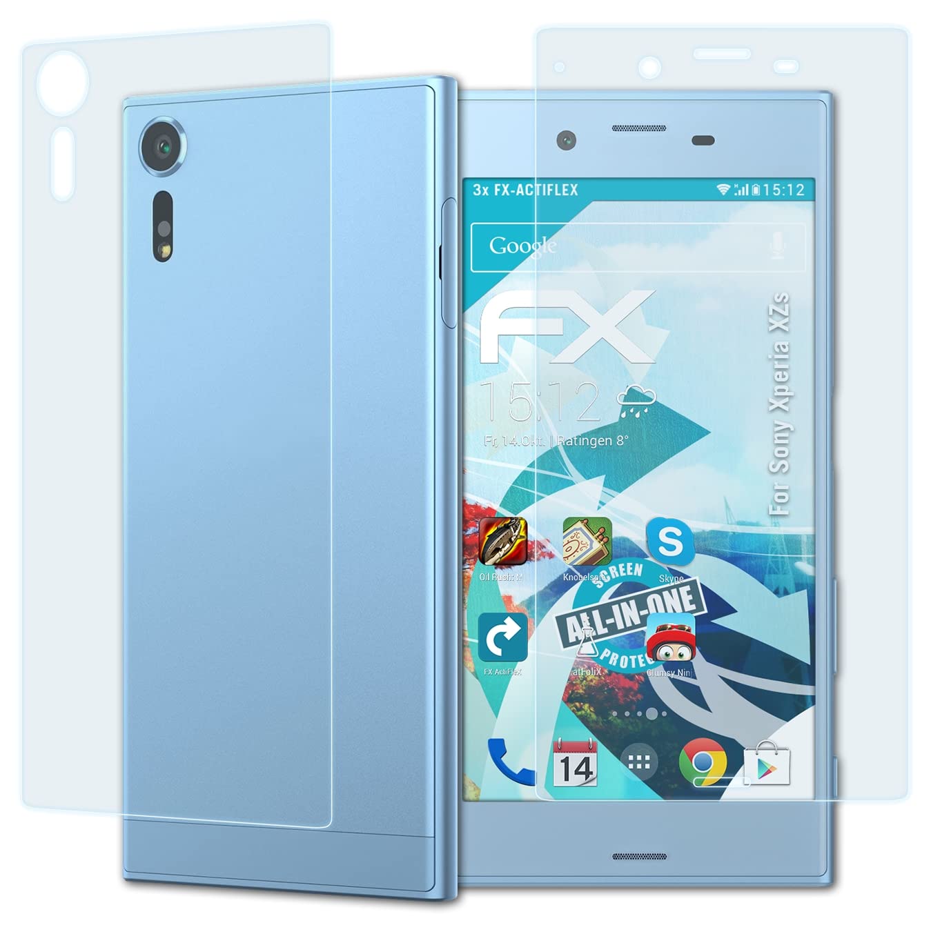 Ultra Clear Flexible Screen Protector for Sony Xperia XZs - 3 Pack HD Anti-Scratch Film - Perfect for Everyday Use, Gaming & Outdoor Activities