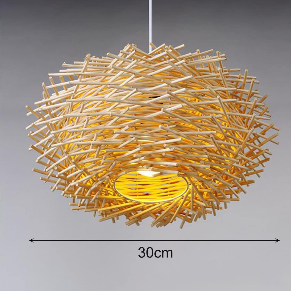 Handmade Rattan Pendant Light Fixture - Modern Boho Wicker Chandelier, Natural Bamboo Ceiling Lamp for Kitchen, Living Room, Dining Room & Bedroom Decor | Perfect for Farmhouse, Coastal & Bohemian Home Style