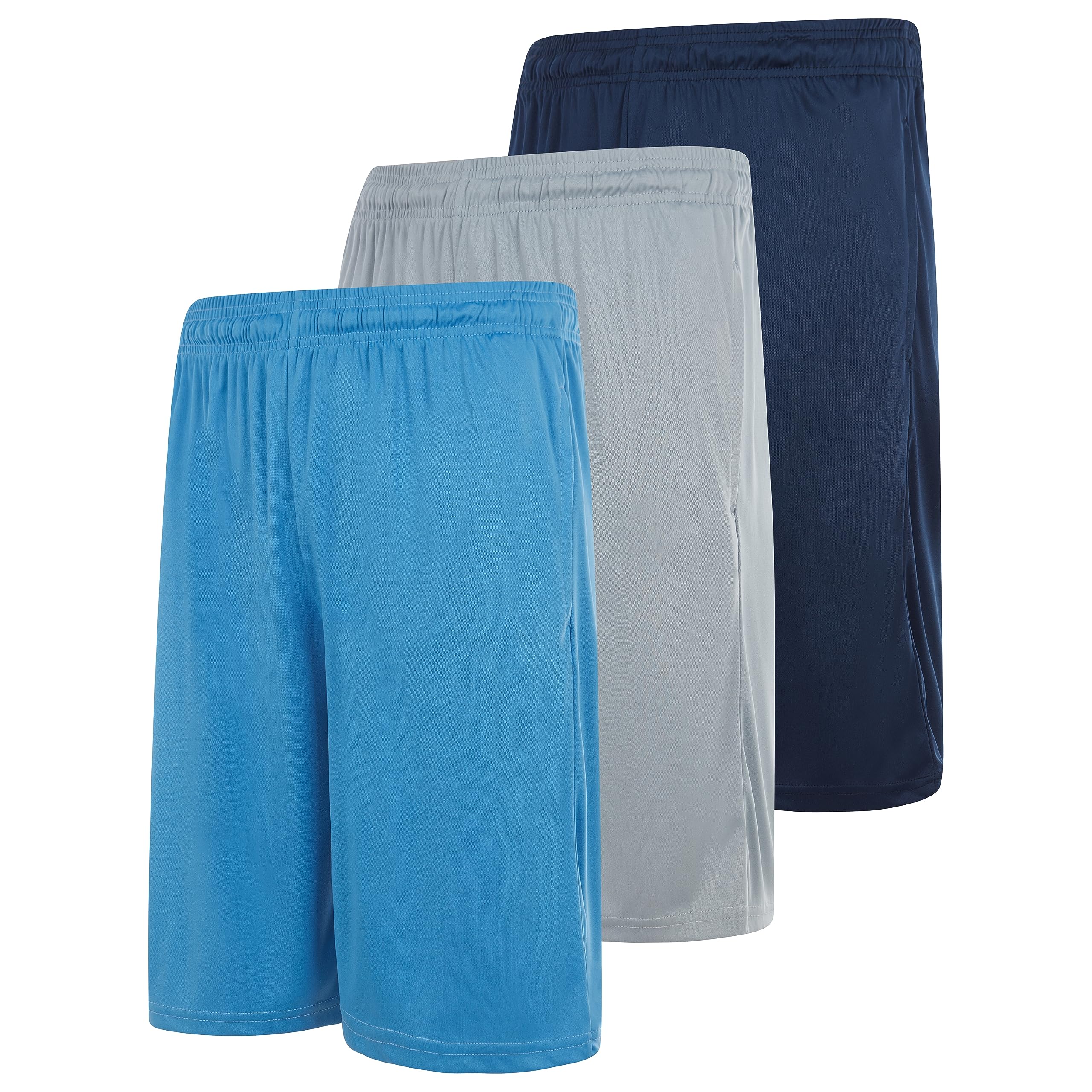 3 Pack Men's Athletic Shorts with Pockets - Gym & Basketball Workout Shorts for Men (Sizes S-3XL) | Perfect for Training, Running & Casual Wear