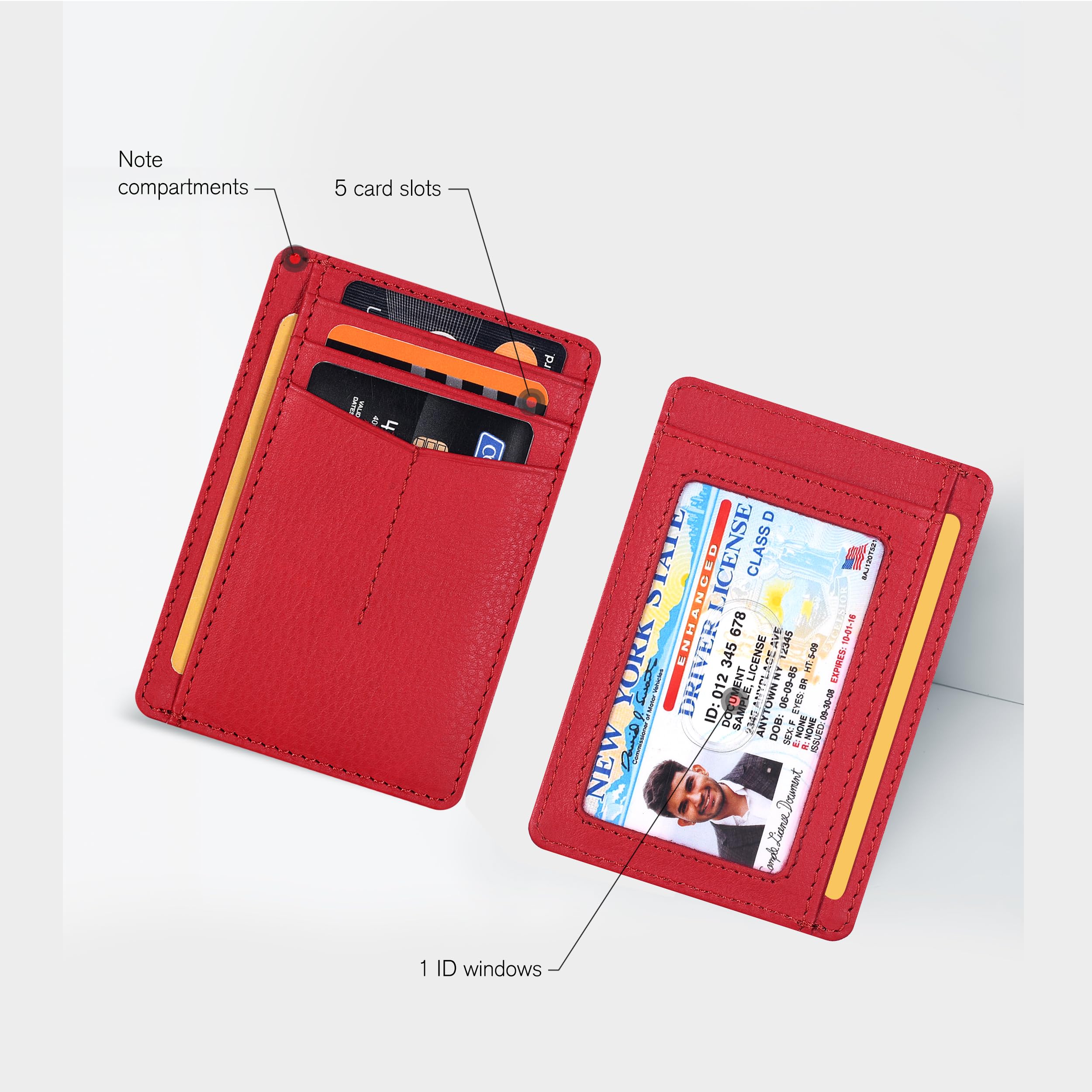 Slim RFID Blocking Leather Wallet for Men & Women - Minimalist Front Pocket Card Holder with Money Clip | Perfect for Travel, Everyday Carry & Gift Giving