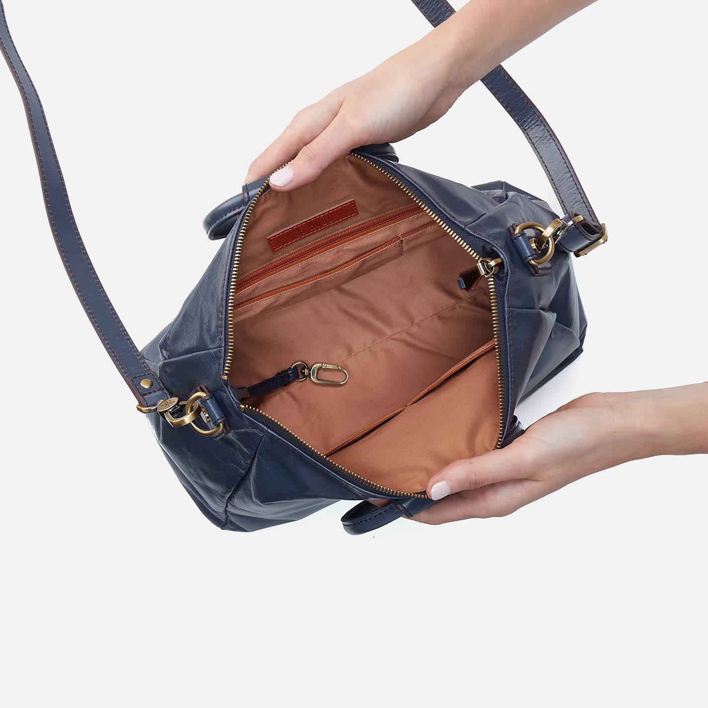 Sheila Medium Satchel Handbag - Premium Polished Leather in Blue Stone - Perfect for Work, Travel & Everyday Use