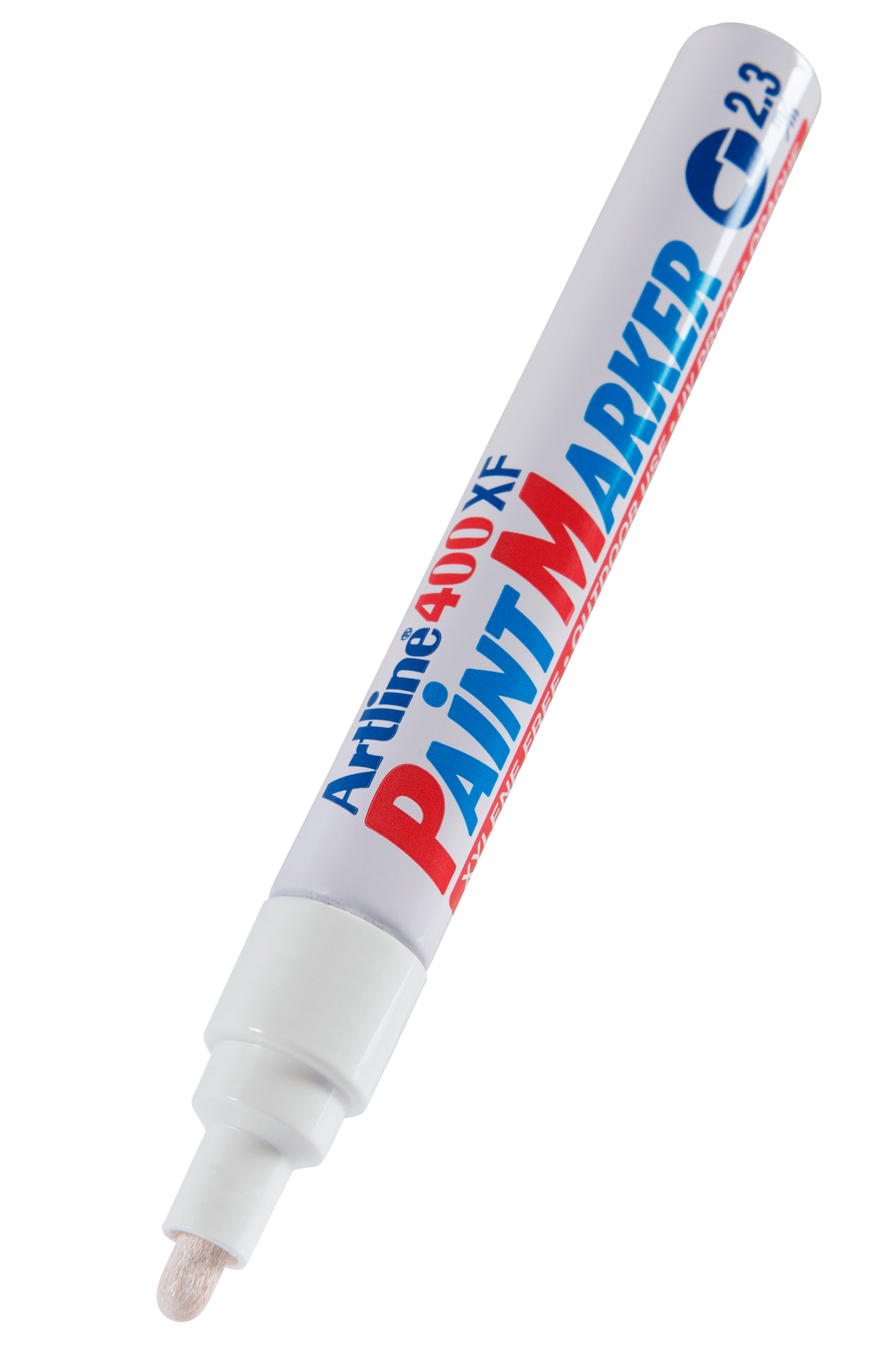 Artline 400 White Paint Marker - 2.3mm Bullet Tip - Pack of 12 - Permanent Opaque Ink for DIY Crafts, Signage & Industrial Labeling