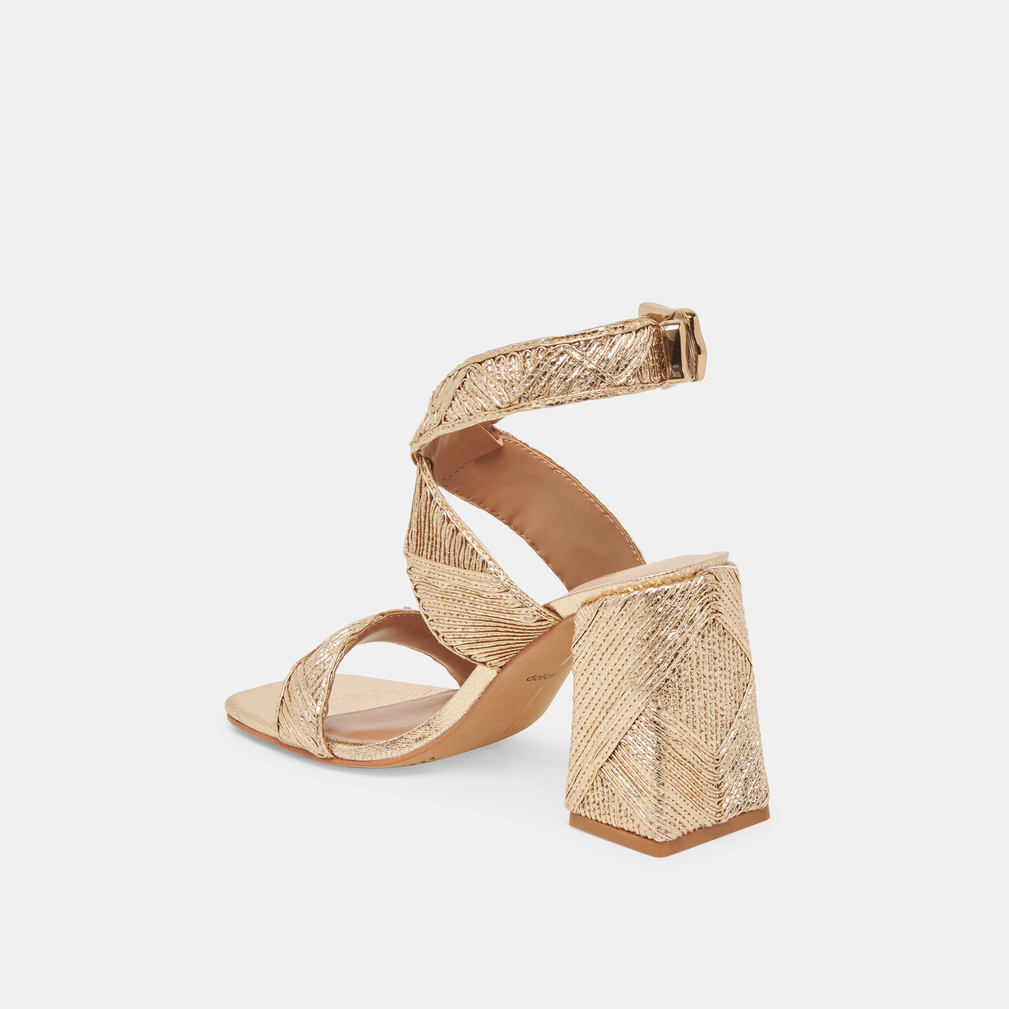 FINNY DECO Gold Woven Heels for Women - Elegant Stella Style High Heels | Perfect for Parties, Weddings & Evening Events
