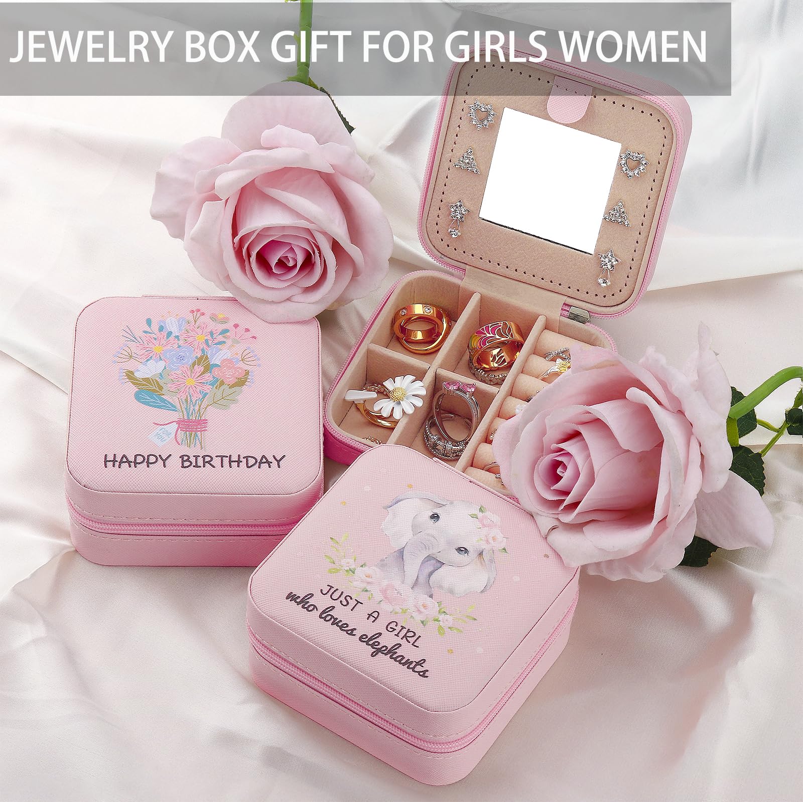 Elegant Travel Jewelry Box Organizer - Perfect Birthday Gift for Daughter, Girls & Women - Compact Jewelry Holder for Necklaces, Rings & Earrings - Ideal for Travel, Home Storage & Special Occasions