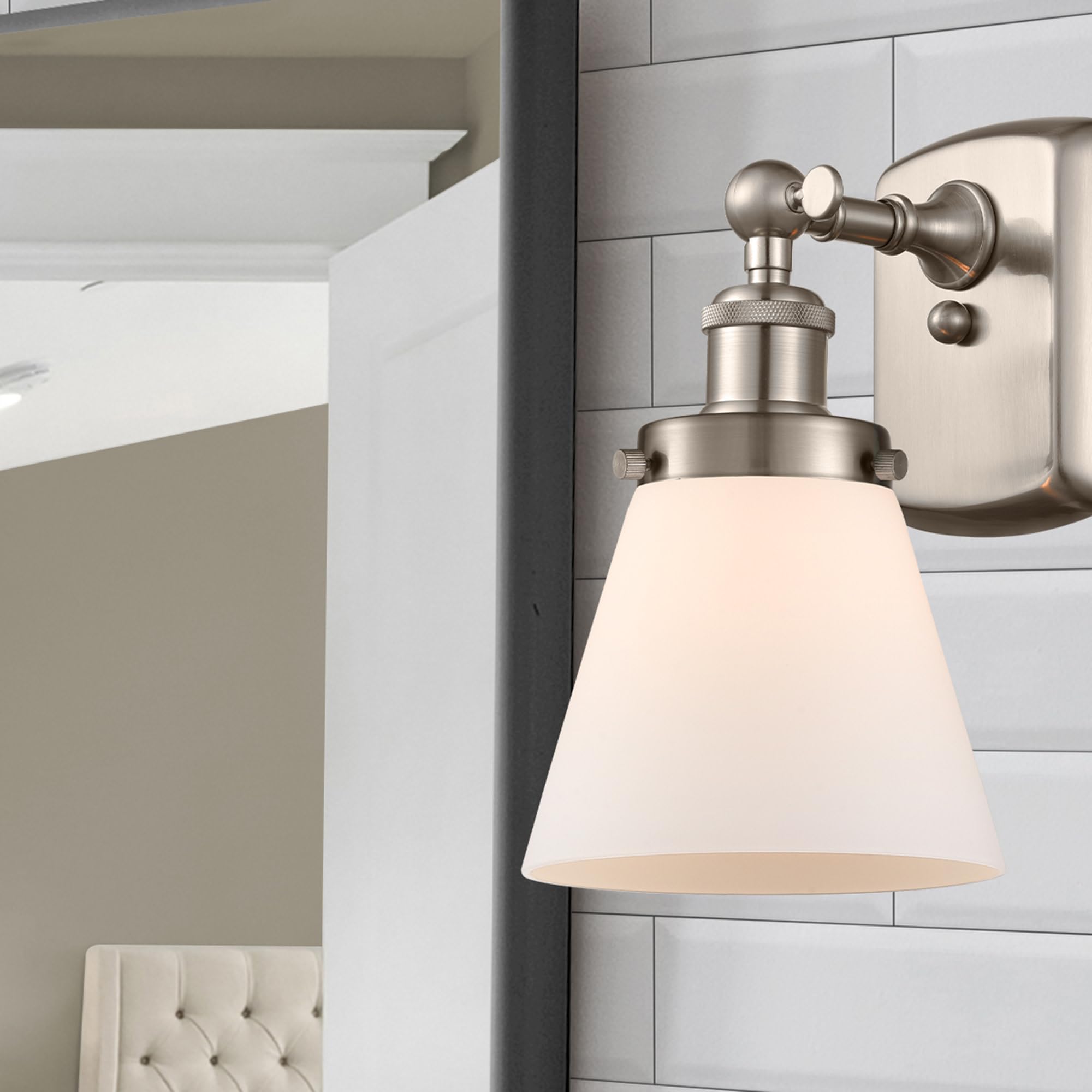 Ballston Collection 916-1W-SN-G63 Transitional Wall Sconce Light Fixture - Pewter, Nickel & Silver Finish | Perfect for Bedroom, Hallway & Entryway Lighting