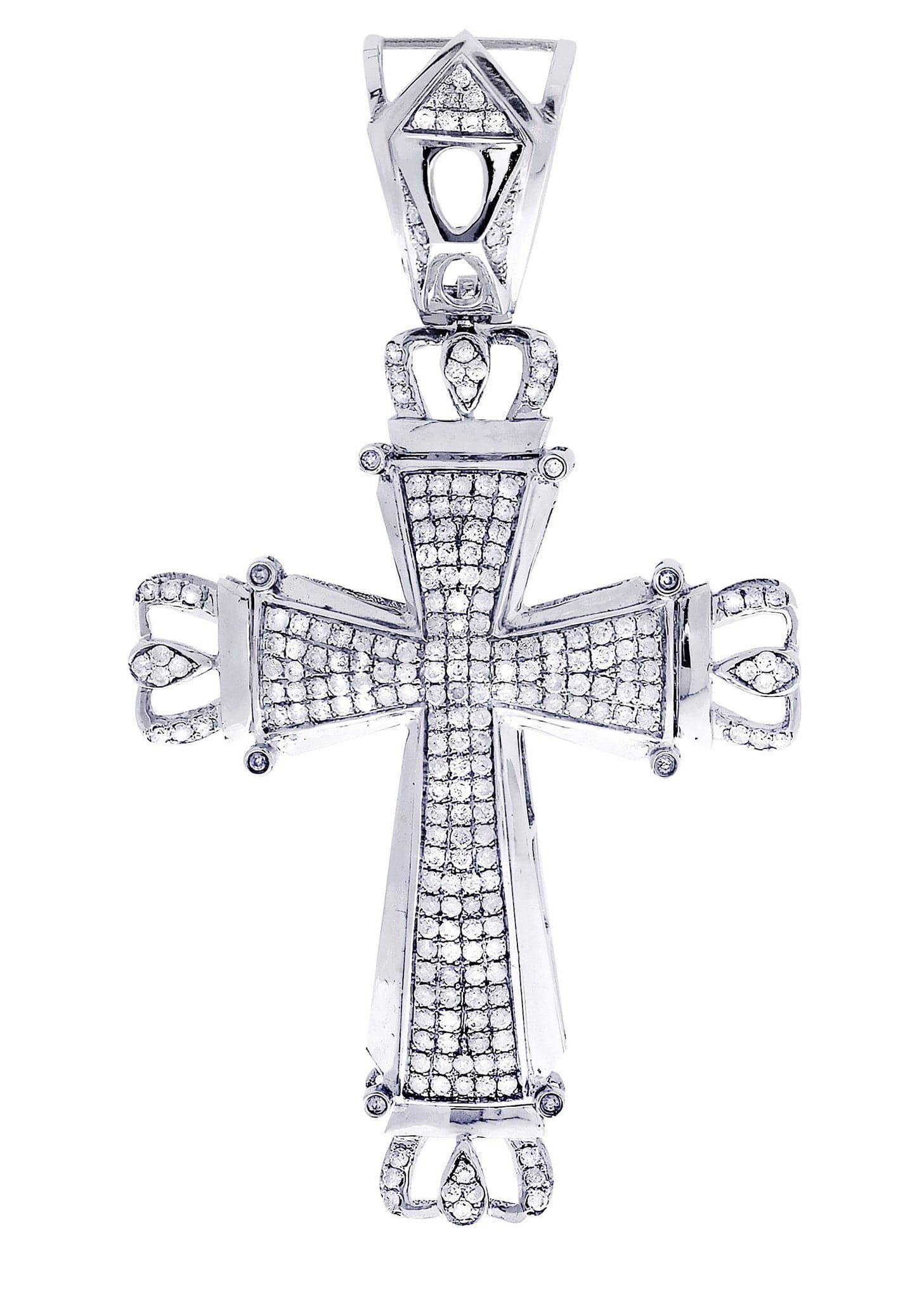 2.01 Carat Diamond Cross Pendant Necklace - 17.84 Grams Solid Gold Religious Jewelry for Women - Perfect for Church, Baptism & Special Occasions