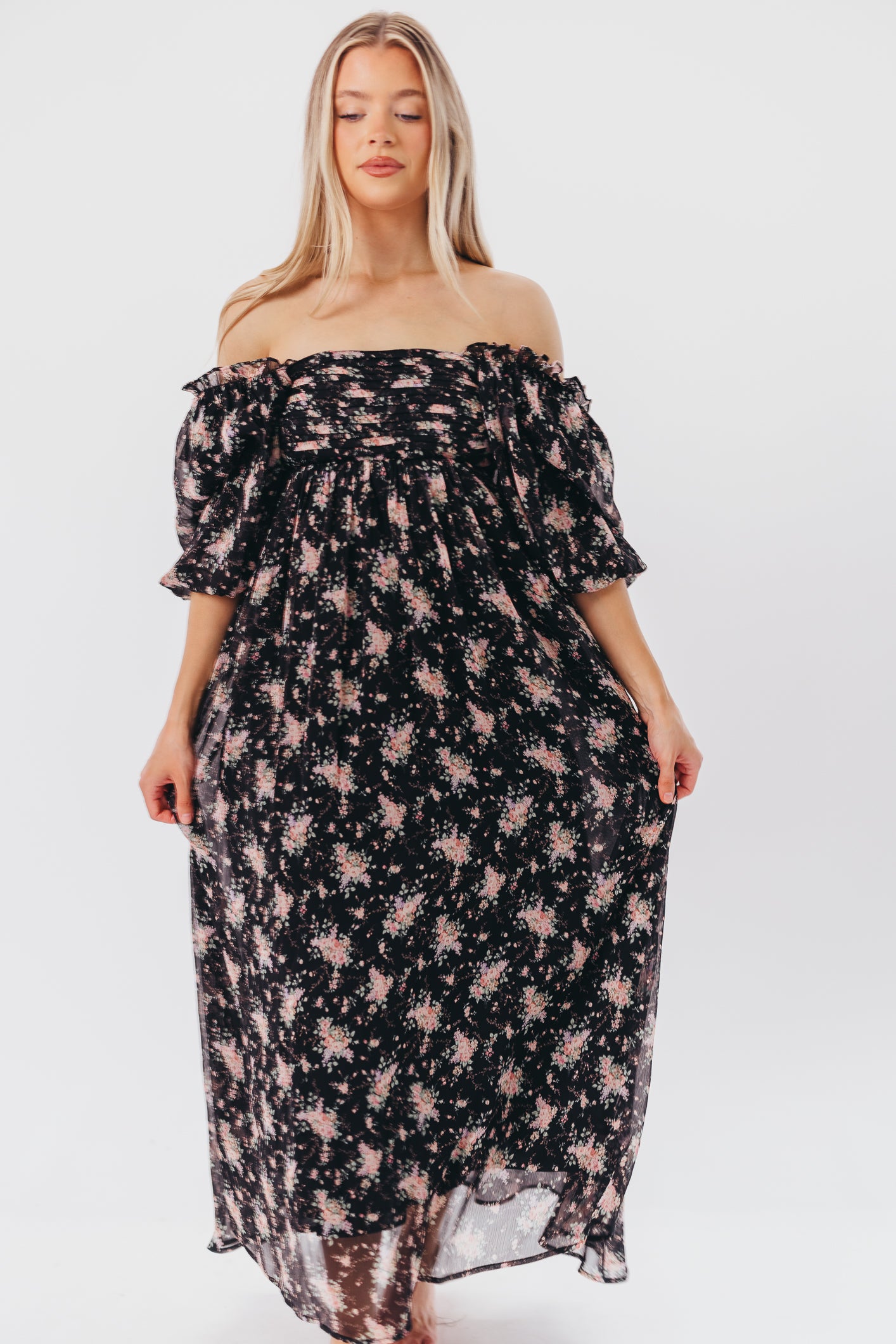 Melody Maxi Dress in Black - Bump Friendly Maternity Dress & Inclusive Sizing (S-3XL) for Pregnancy, Nursing, and Special Occasions