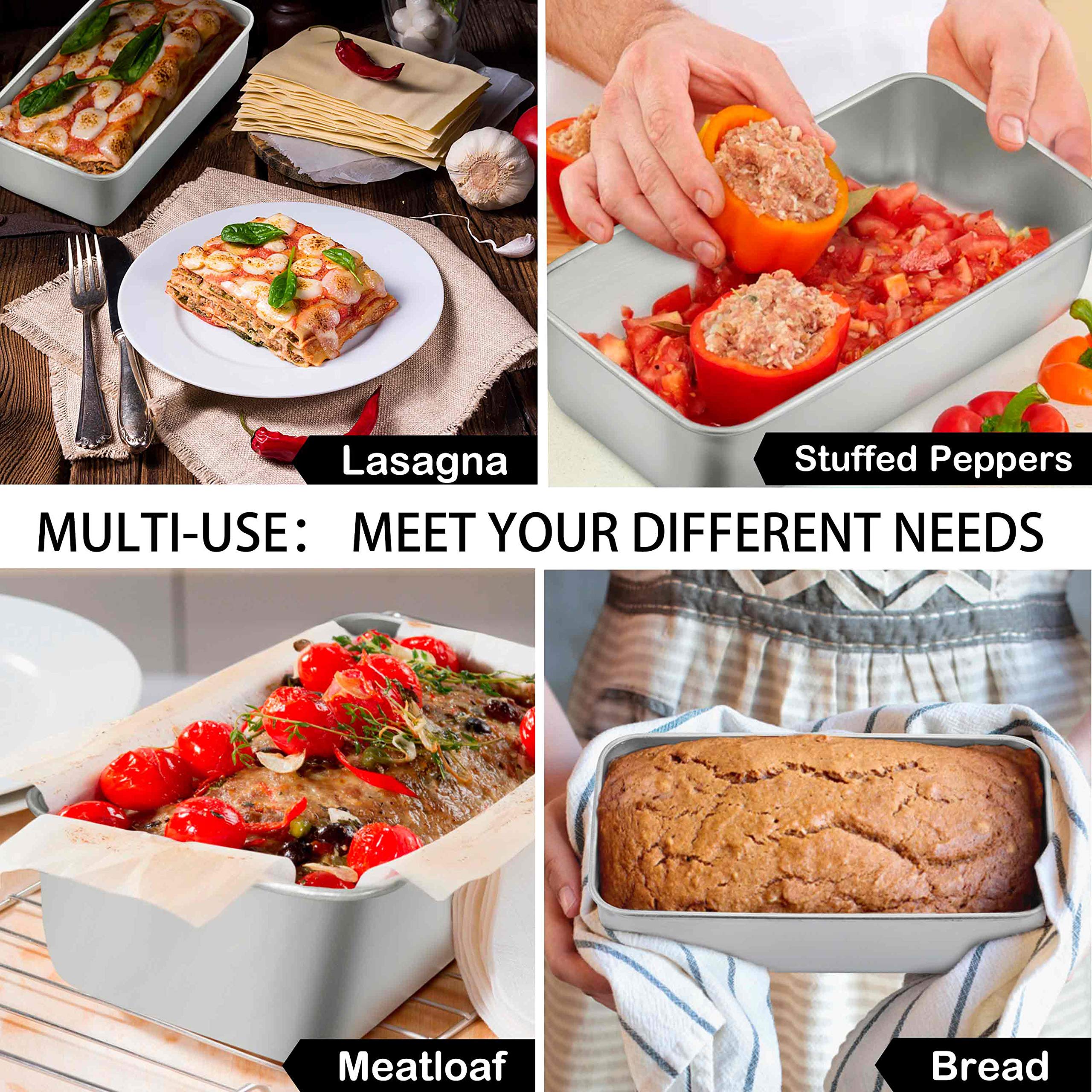 Premium Stainless Steel Loaf Pans for Baking Bread & Meatloaf - 9¼