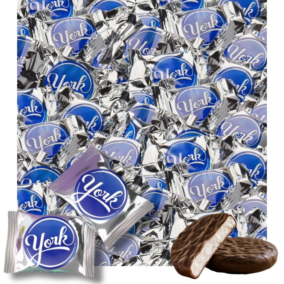 York Peppermint Patties - Dark Chocolate Mint Candy Eggs - Individually Wrapped Bulk Pack (1 Pound) - Perfect for Holiday Gifts, Party Favors & Office Treats