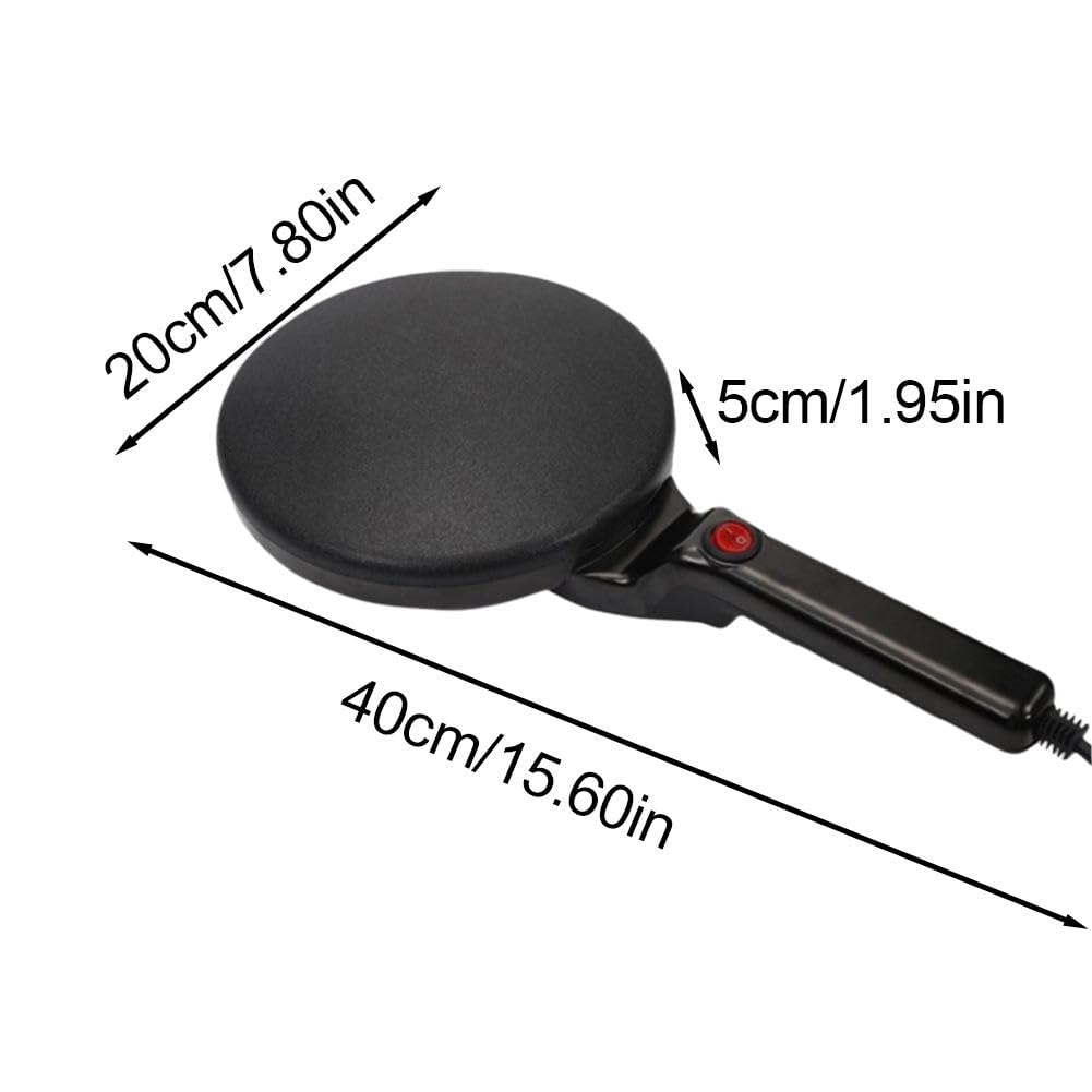 Electric Crepe Maker - Nonstick Portable Crepe Pan with Handle for Crepes, Pancakes & Tortillas | Perfect for Breakfast, Brunch & Kitchen Cooking