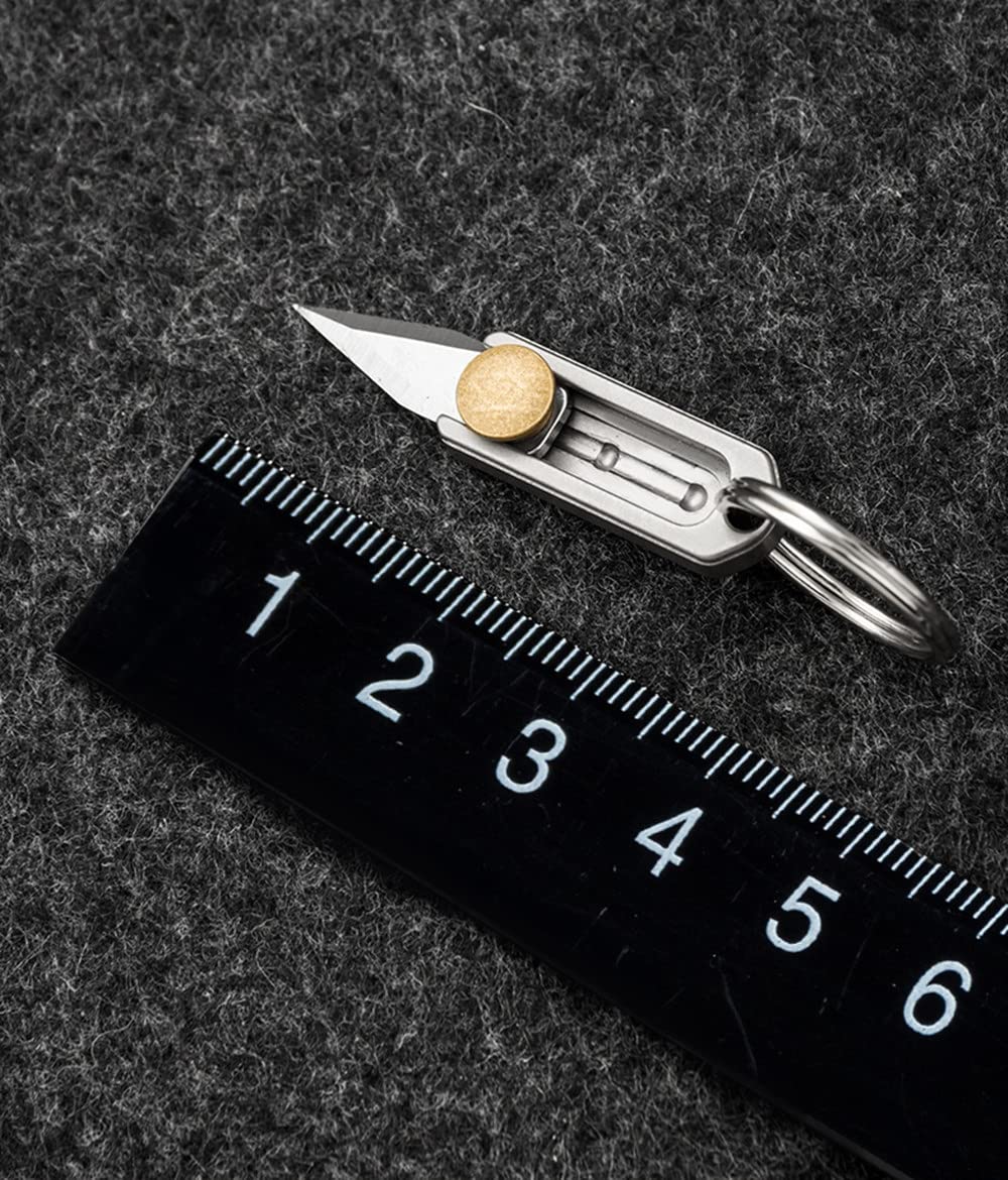 Ultra Small Titanium EDC Utility Knife - Compact Pocket Knife with Stainless Steel Blade for Box Opening, Package Cutting | Lightweight Everyday Carry Tool for Camping, Hiking & Outdoor Adventures