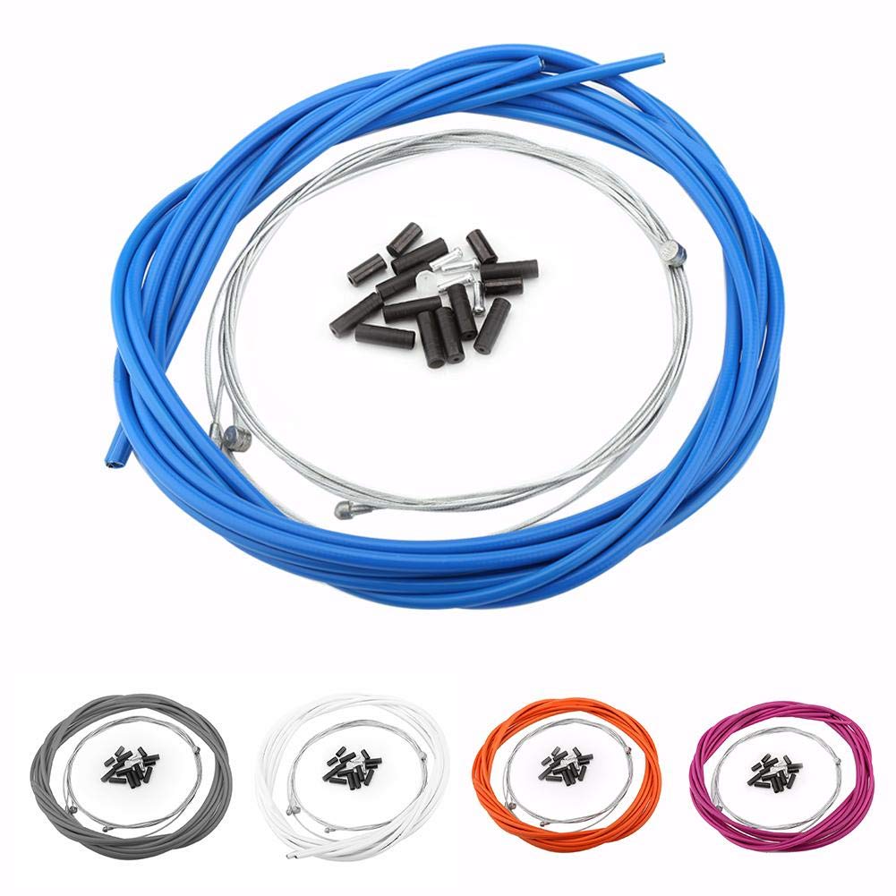 Premium Mountain Bike Brake Cable Set - Front & Rear Brake Cables with Housing (Blue) | Durable Replacement Brake Cables for MTB, Road & Hybrid Bikes | Perfect for Cycling Maintenance & Upgrades