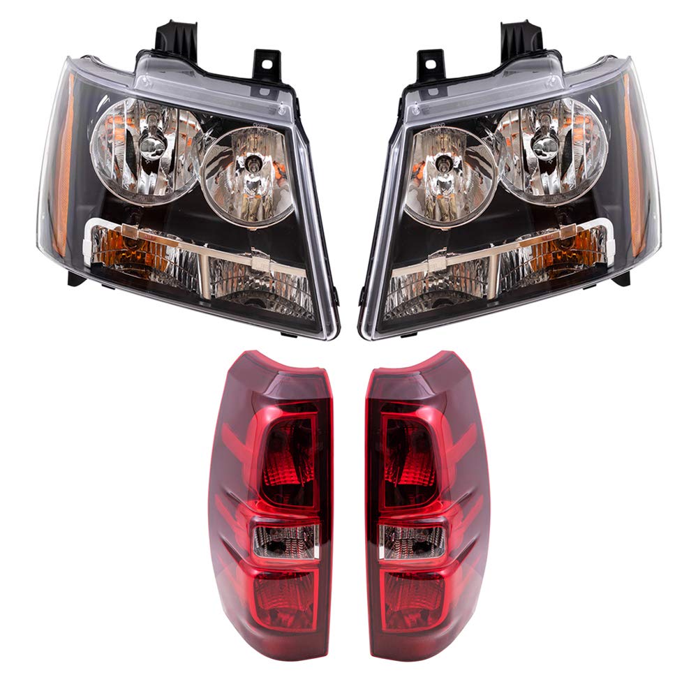 Brock Replacement Headlights and Tail Lights Compatible with 2007-2013 Chevy Avalanche Pickup Truck - High Performance LED Lighting for Night Driving & Off-Road Adventures