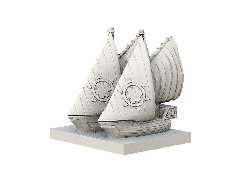 Mantic Games Armada Basilean - Sloop Squadrons Miniature Set MGARB302 Unpainted | Tabletop Wargaming & Strategy Board Game Accessories for Fantasy Battles