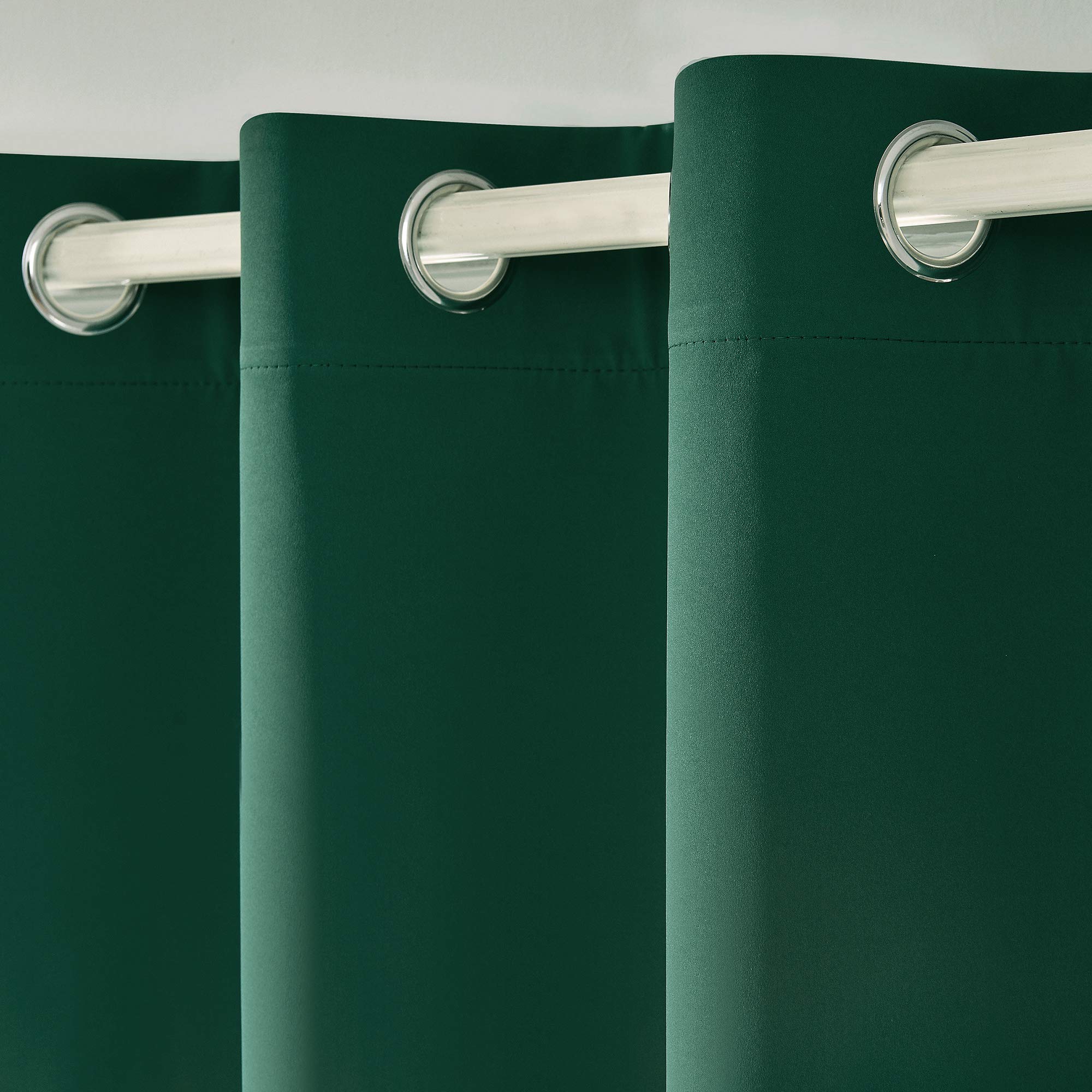 Hunter Green Blackout Window Valance - 18 Inch Length, Thermal Insulated Grommet Top Curtain for Bedroom & Bathroom - 1 Panel (52x18 Inch) - Perfect for Small Windows, Light Control & Privacy