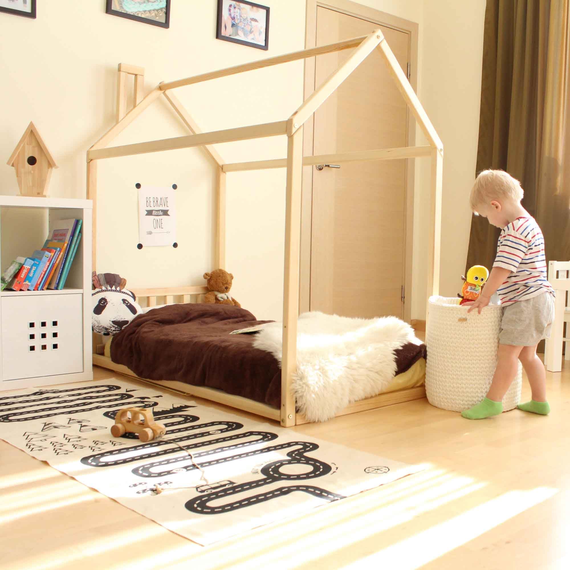 Montessori Toddler House Bed Frame - US Twin Size for Kids Nursery