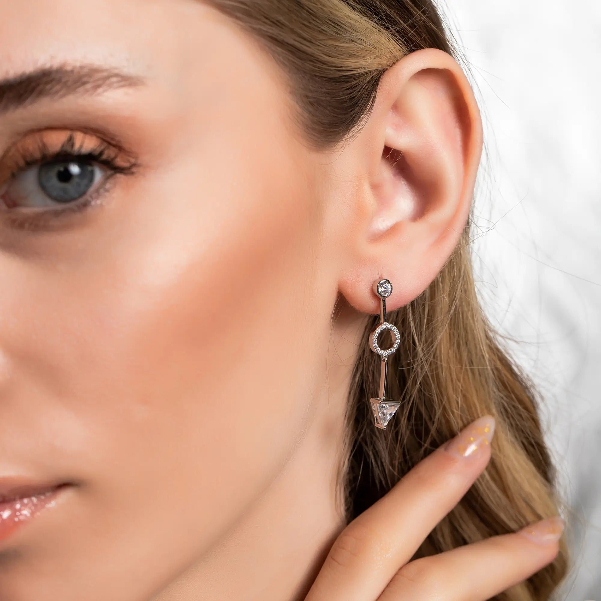 Stylish Silver Dangle Earrings for Women - Elegant Drop Earrings with Cubic Zirconia | Perfect for Parties, Weddings & Everyday Wear