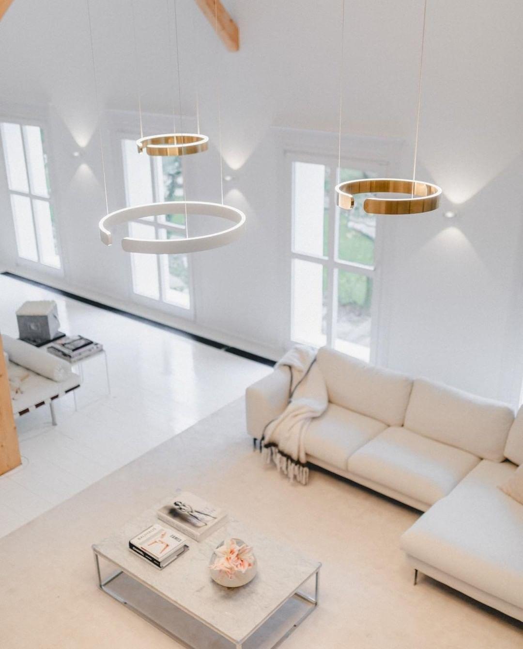 Modern Circular Chandelier - Elegant Crystal Ceiling Light Fixture for Dining Room, Living Room & Bedroom - Perfect for Home Decor & Interior Design